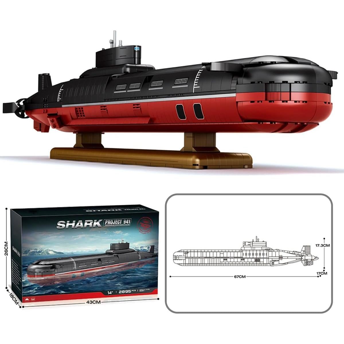 CubiMythx Submarino Nuclear 2895 Piezas Bloques de Construcción