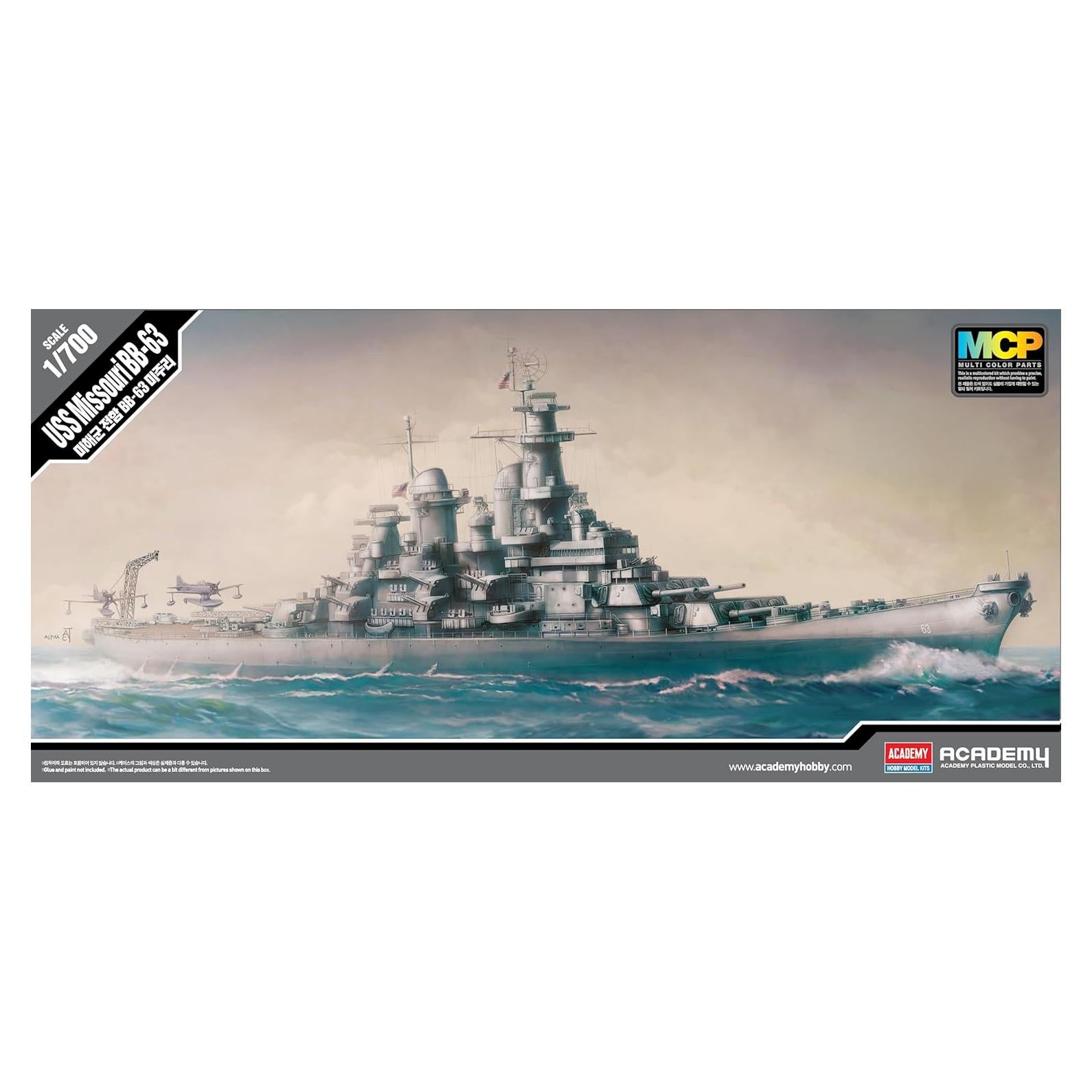 Kit de Modelo USS Missouri BB-63 Academia 1:700 Detallado