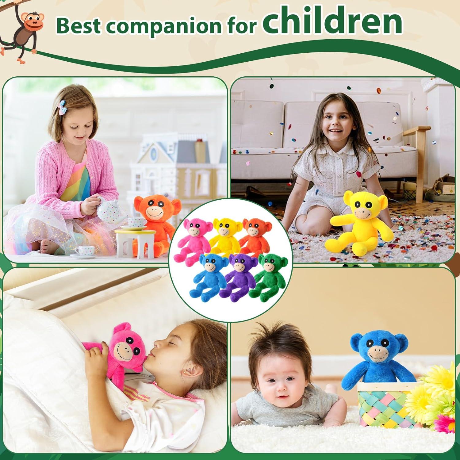 Monos de Peluche Neón Syhood 20 cm - 6 Piezas para Fiesta