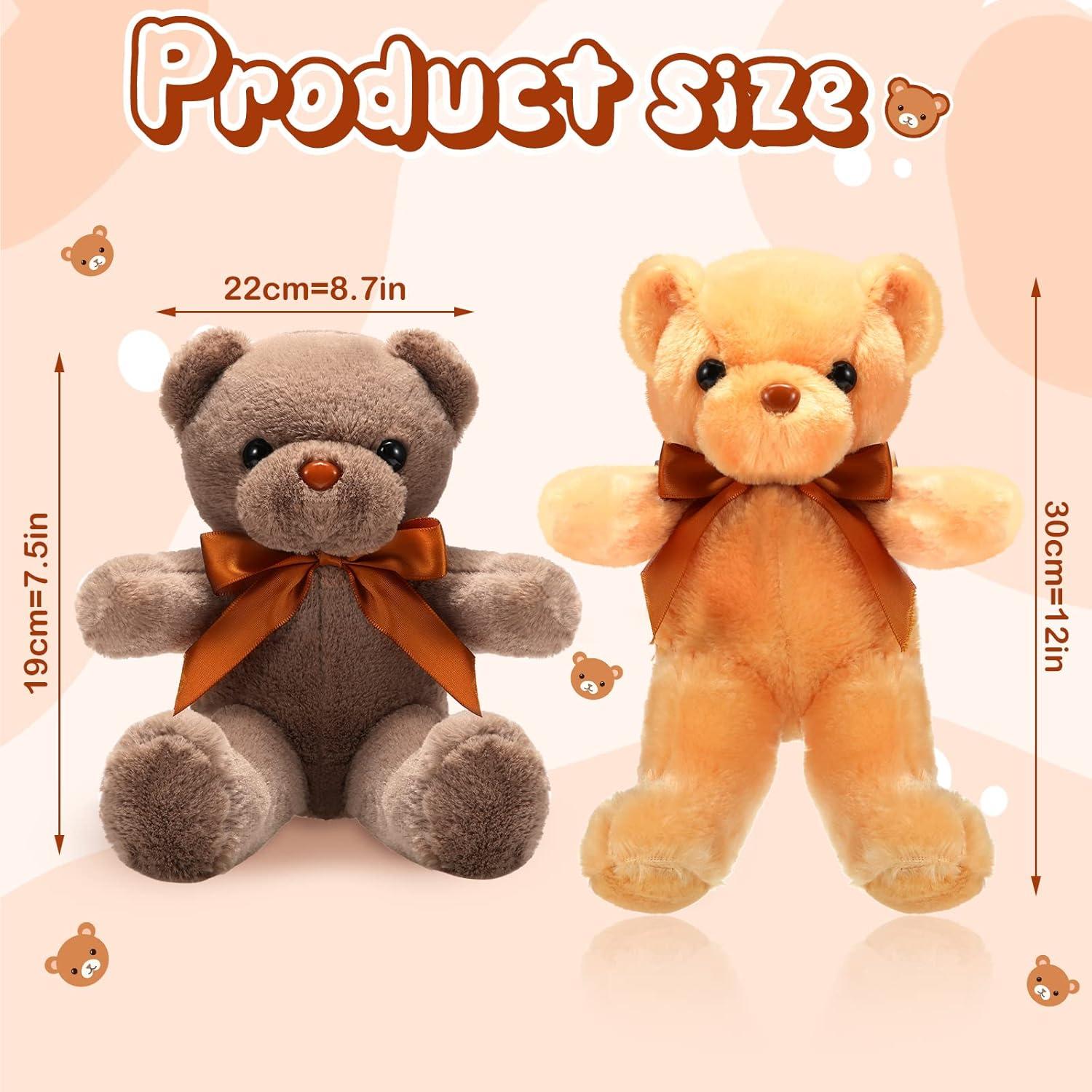 Osos de Peluche Coloridos HyDren 24 Pcs 30 cm para Navidad