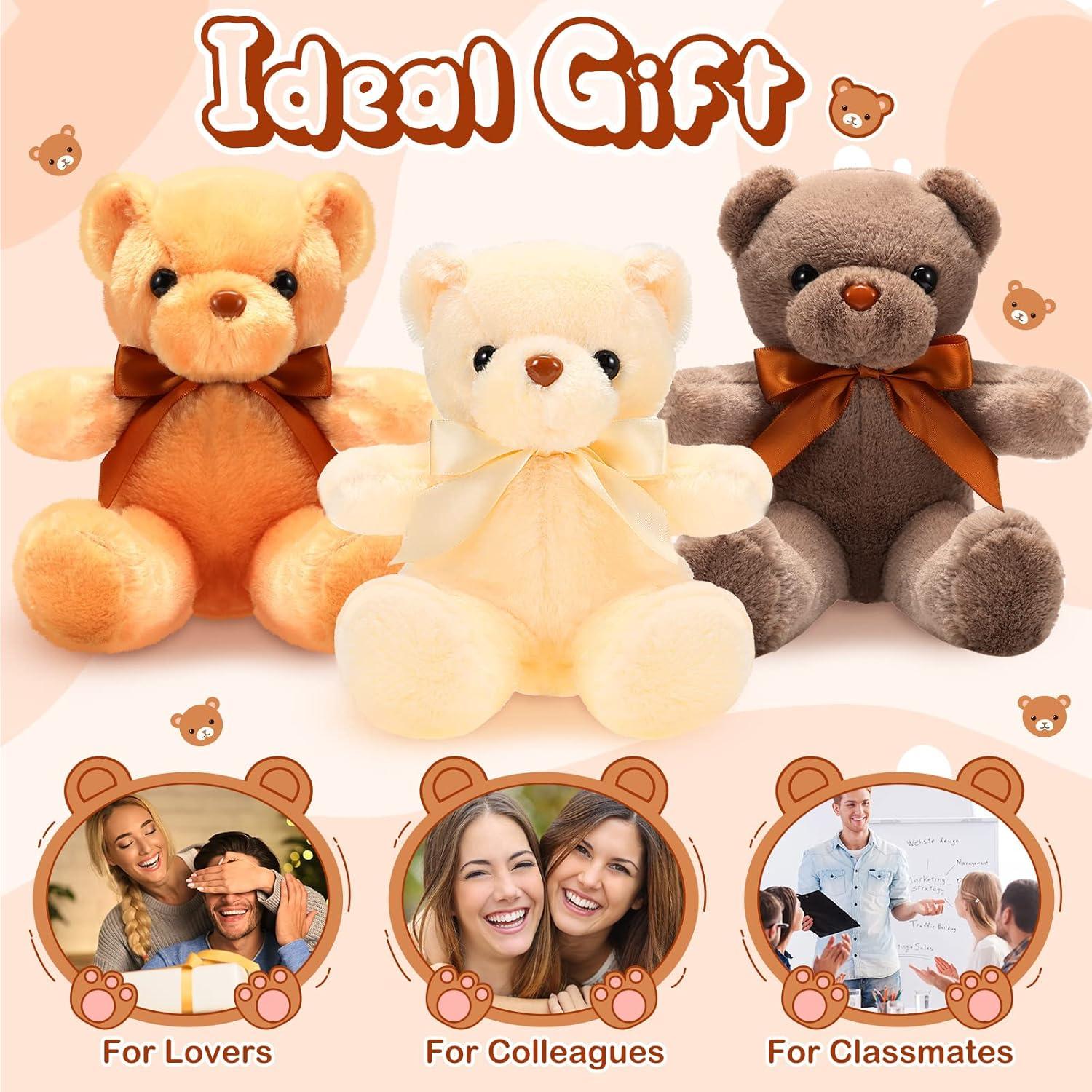 Osos de Peluche Coloridos HyDren 24 Pcs 30 cm para Navidad