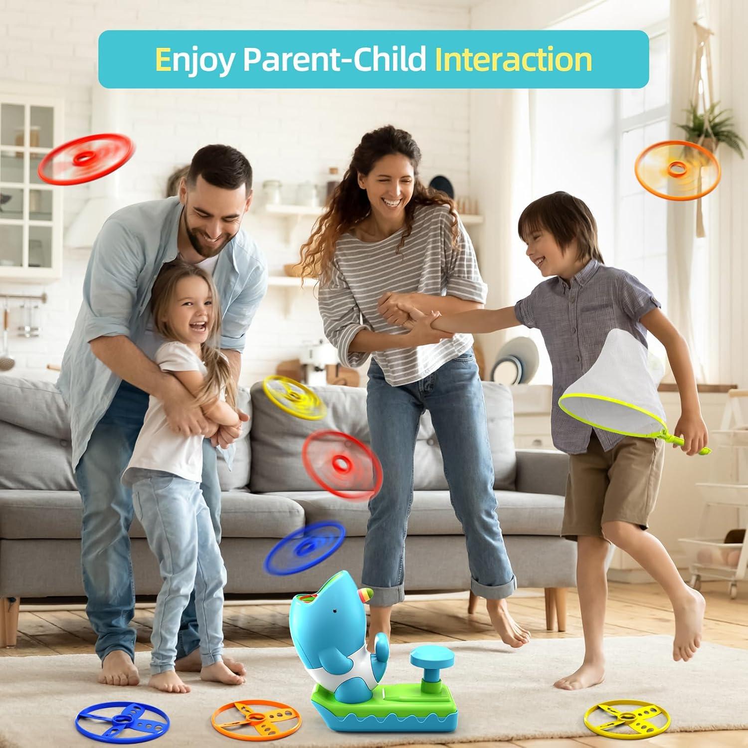 15 PCS Lanzador de Disco Volador WATUDOU Juguetes para Niños