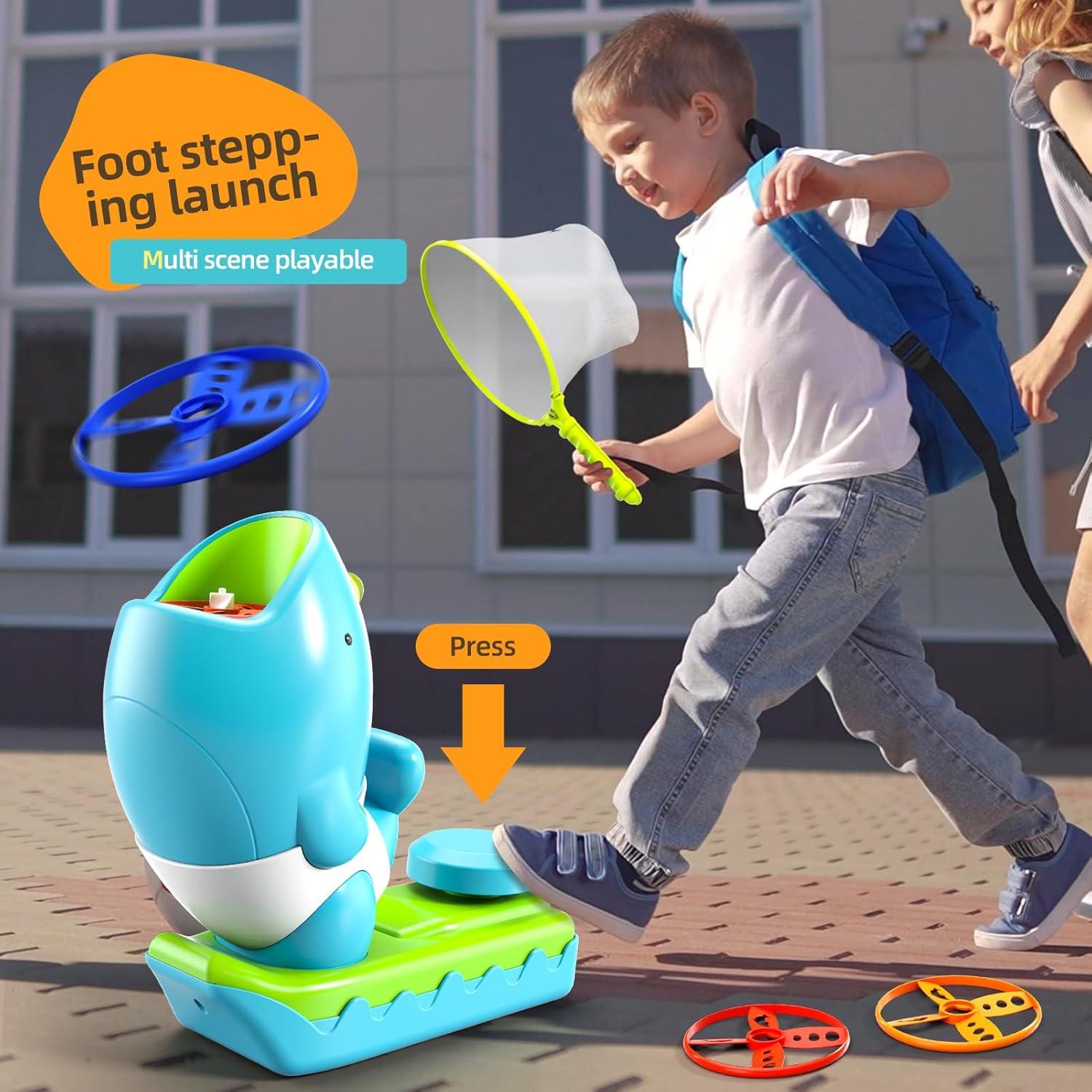 15 PCS Lanzador de Disco Volador WATUDOU Juguetes para Niños