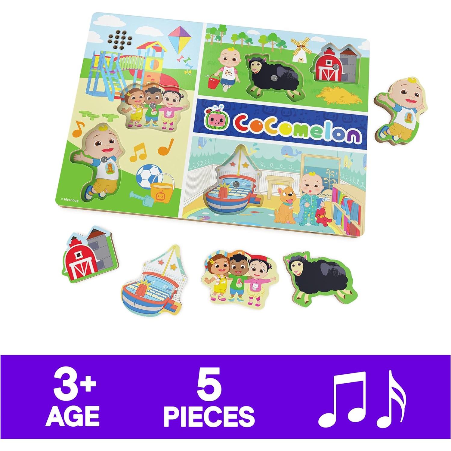 Rompecabezas Musical de Madera Cocomelon Spin Master 5 Piezas