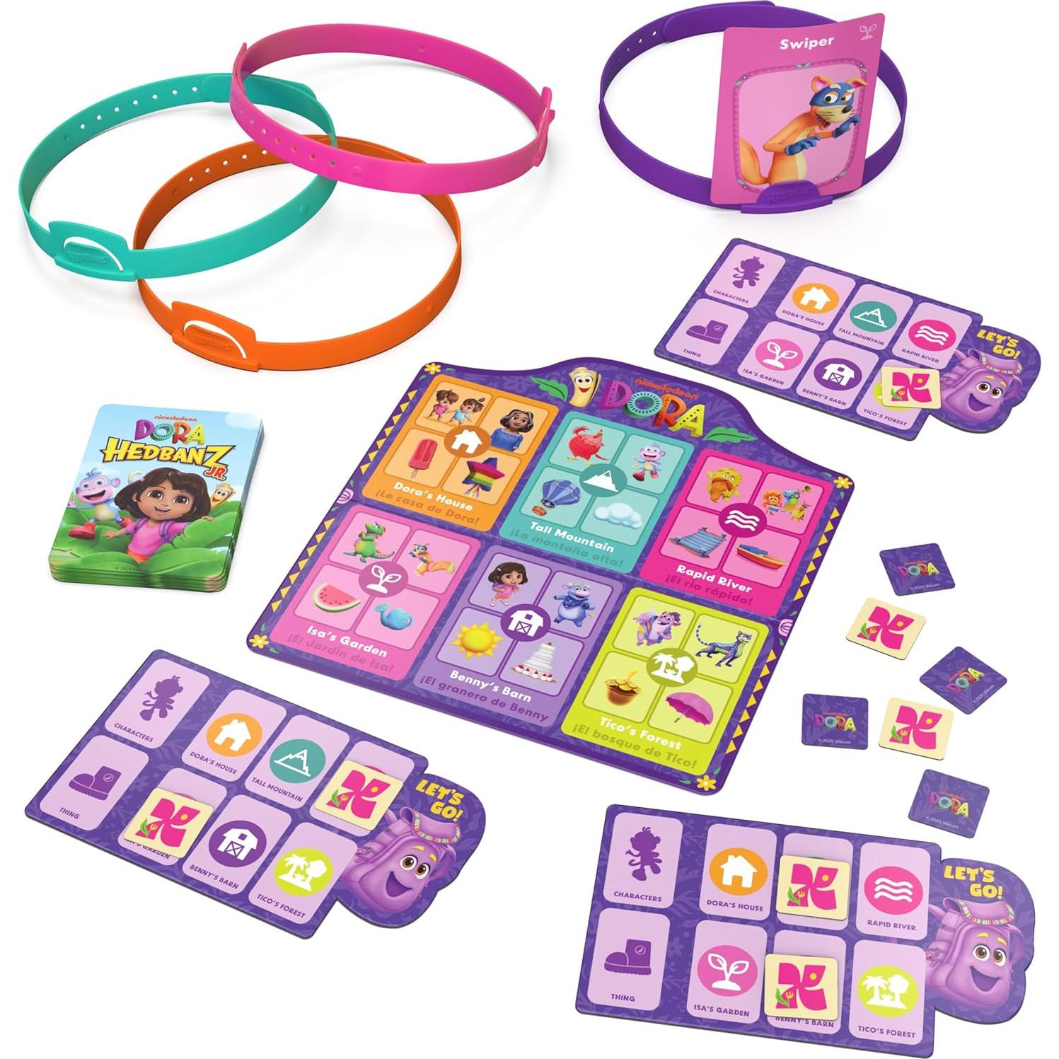 Juego de Cartas Hedbanz Jr. Dora la Exploradora - Spin Master, 2-4 Jugadores, 5+ Años