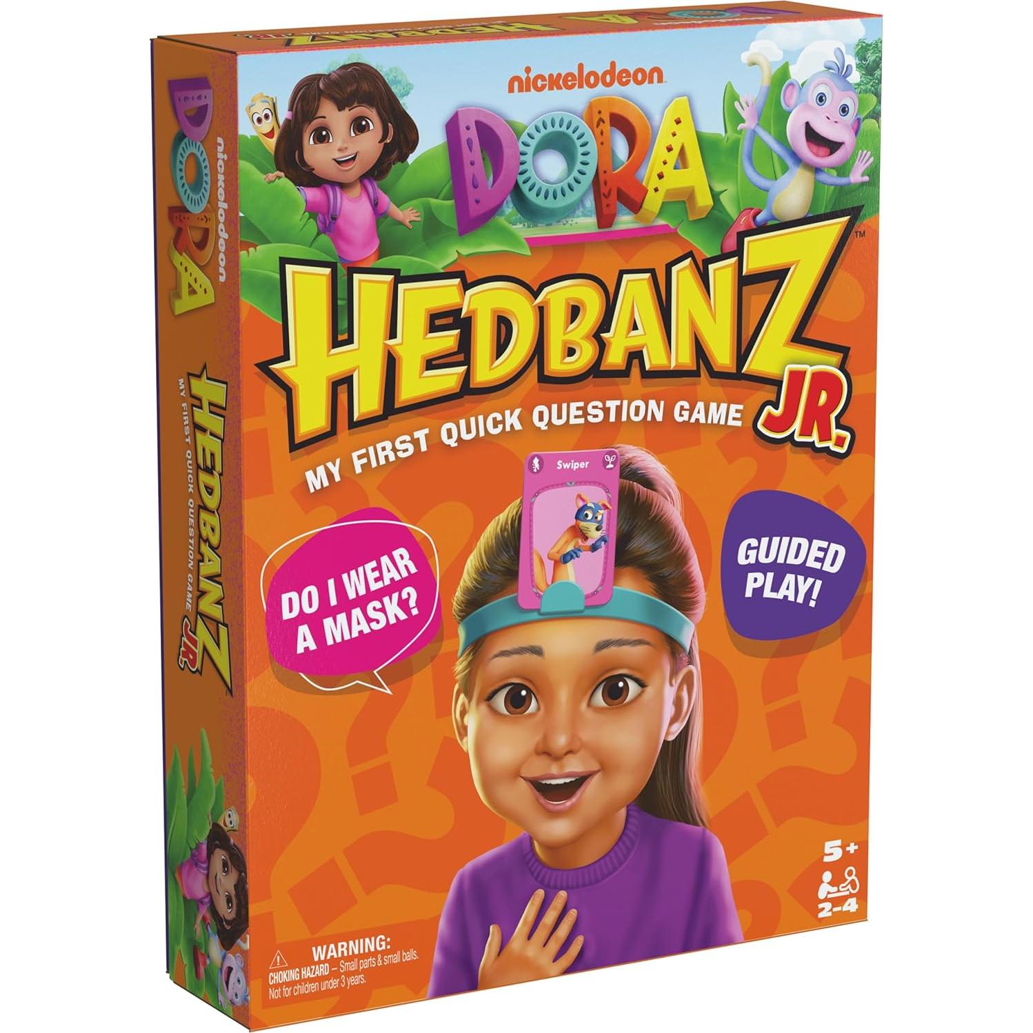 Juego de Cartas Hedbanz Jr. Dora la Exploradora - Spin Master, 2-4 Jugadores, 5+ Años