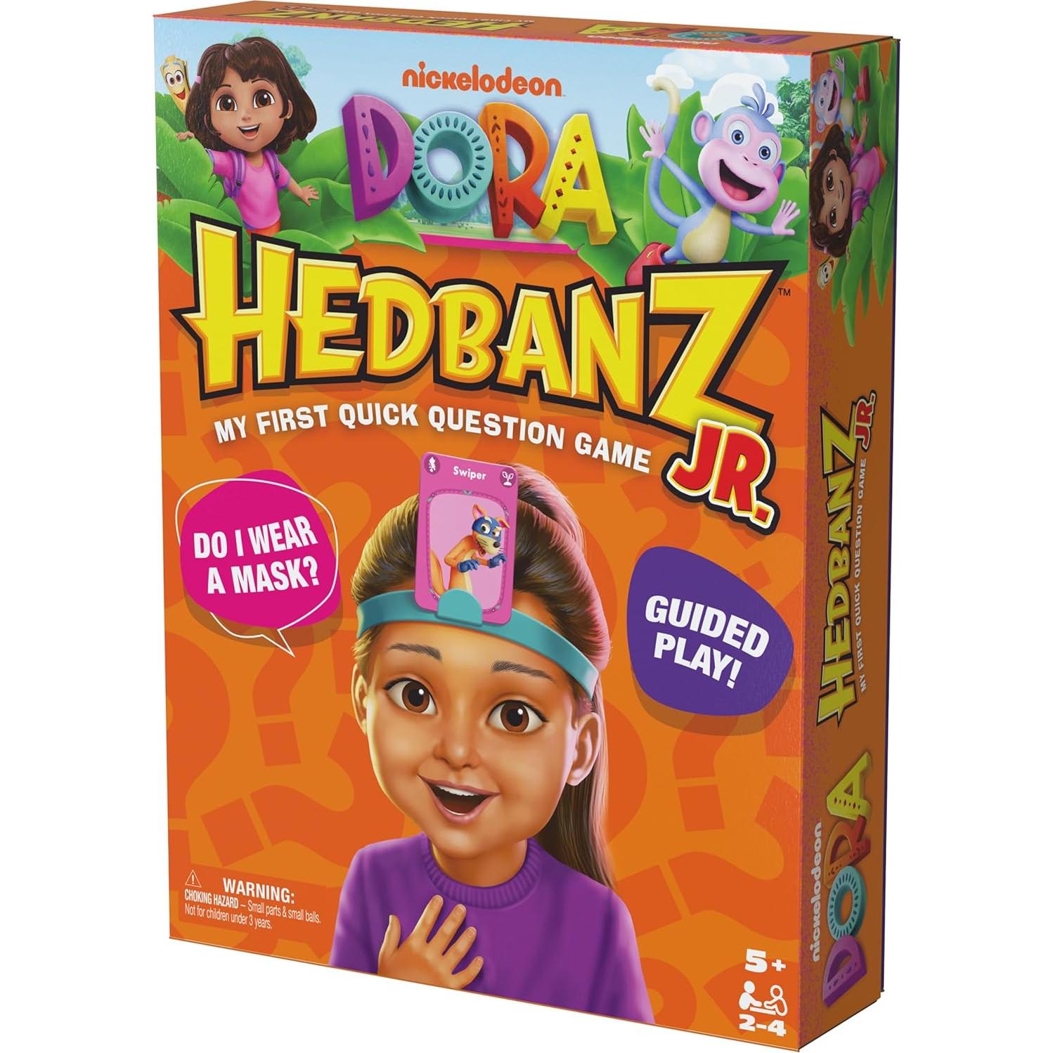 Juego de Cartas Hedbanz Jr. Dora la Exploradora - Spin Master, 2-4 Jugadores, 5+ Años