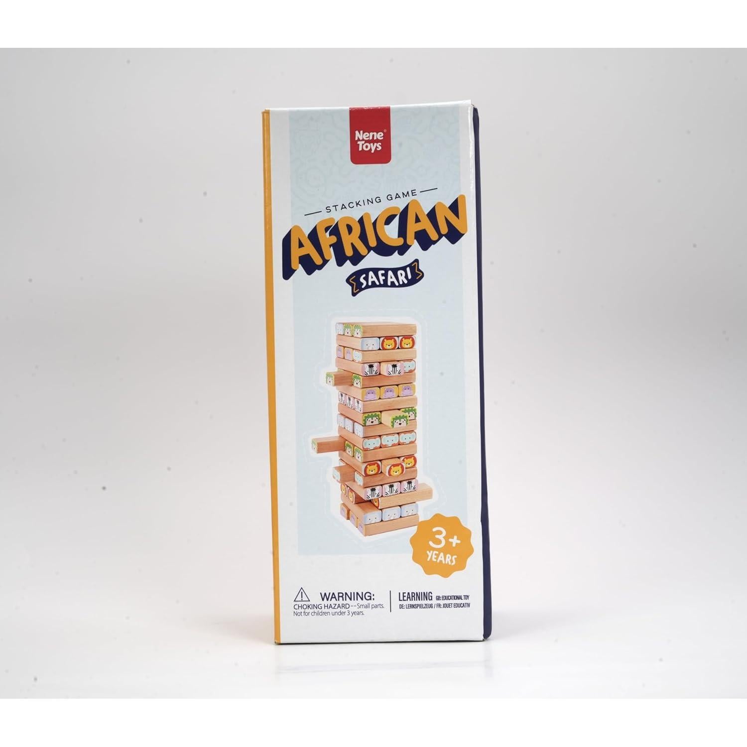 Juego de Apilamiento de Bloques de Madera Nene Toys 4 en 1 Safari