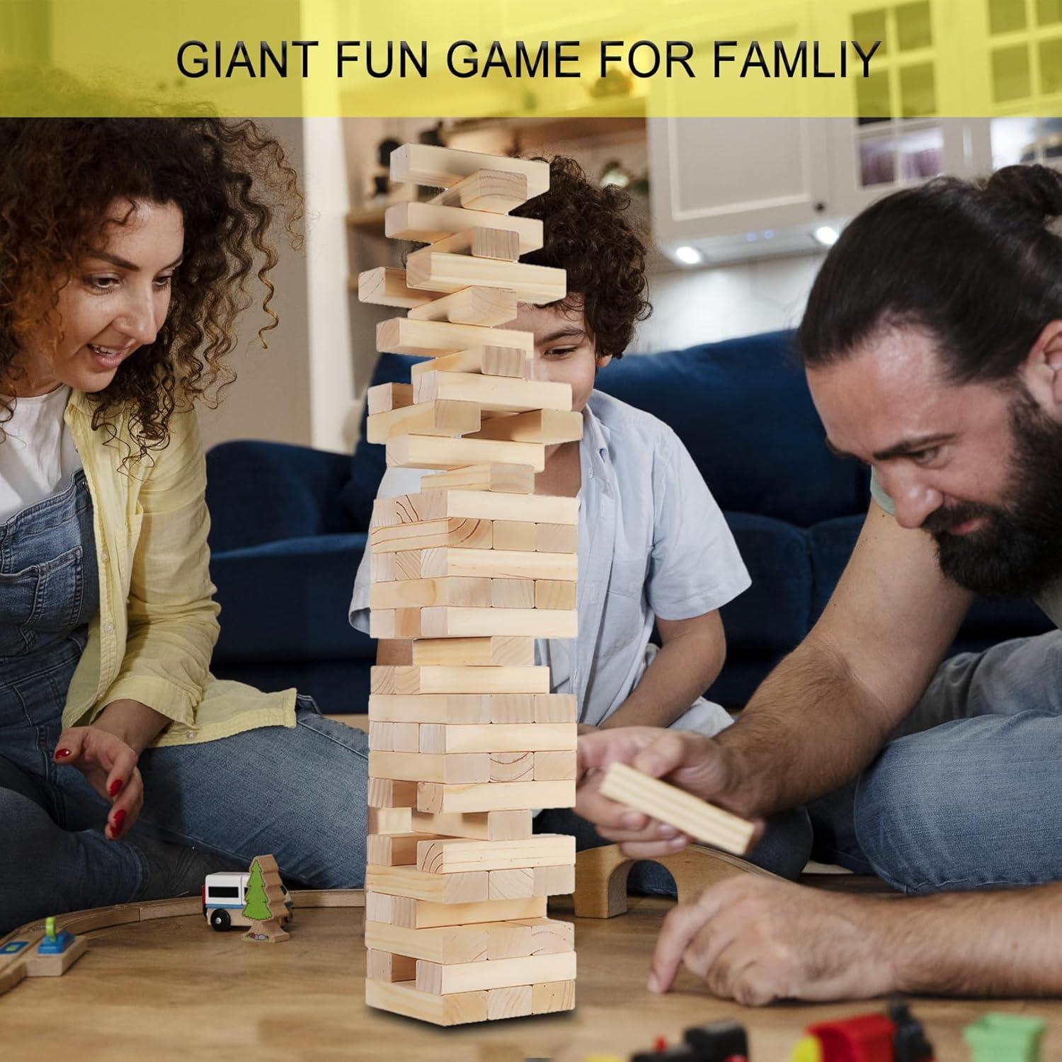 Juego de Torre Tumbling Orizliztion 1.0 M 60 Bloques Madera