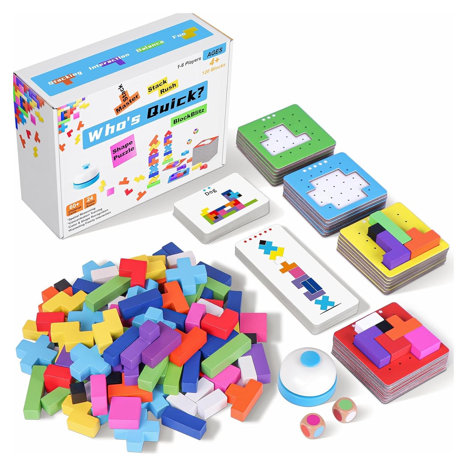 Juego de Bloques de Madera 120 Piezas Azul - Shenzhen Huiwei