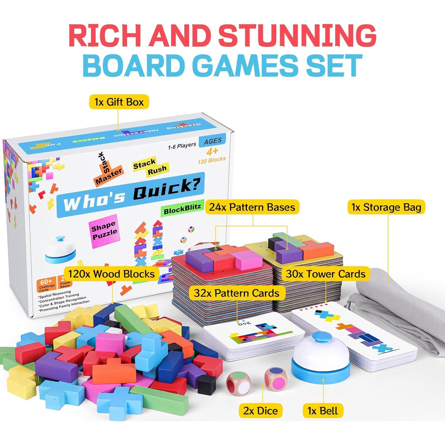 Juego de Bloques de Madera 120 Piezas Azul - Shenzhen Huiwei