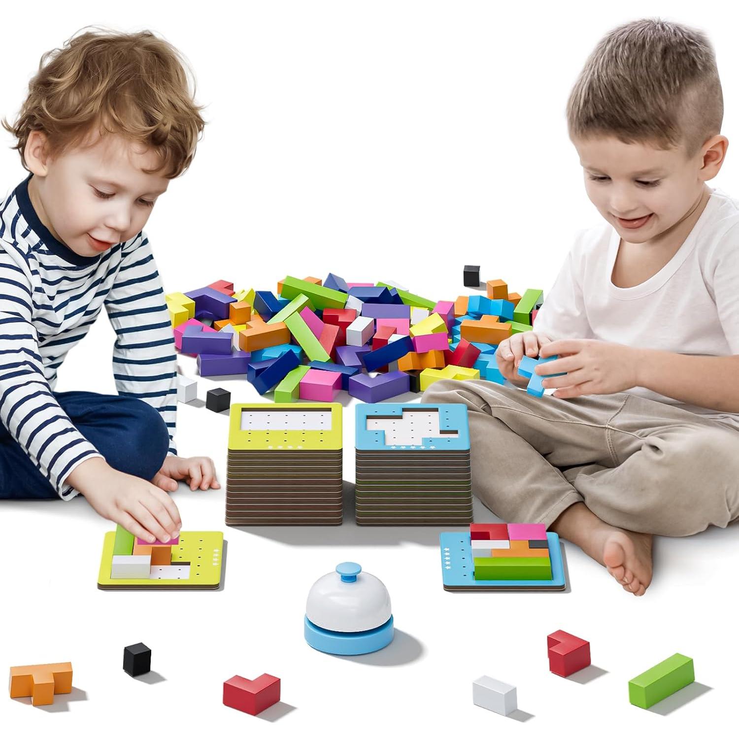 Juego de Bloques de Madera 120 Piezas Azul - Shenzhen Huiwei