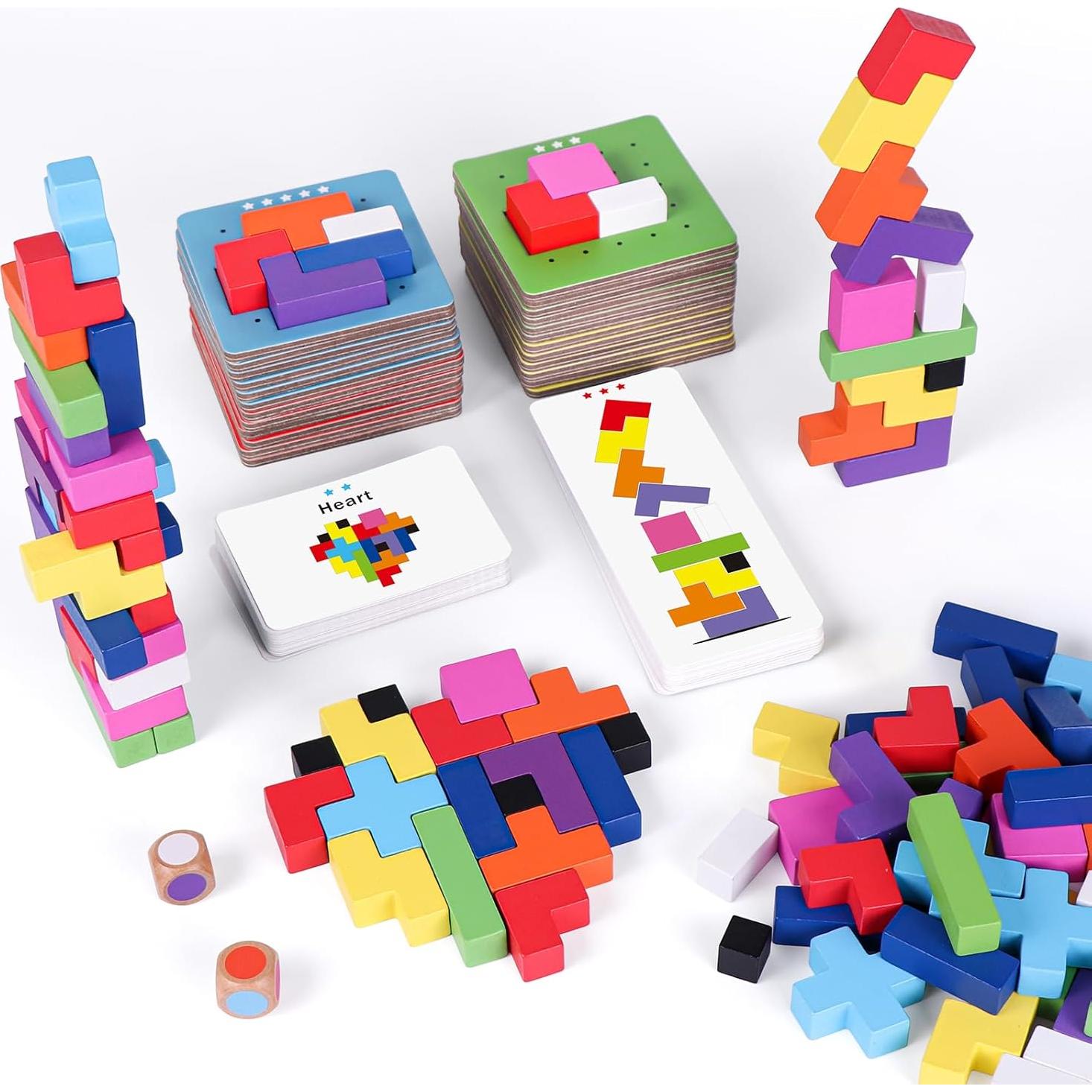 Juego de Bloques de Madera 120 Piezas Azul - Shenzhen Huiwei