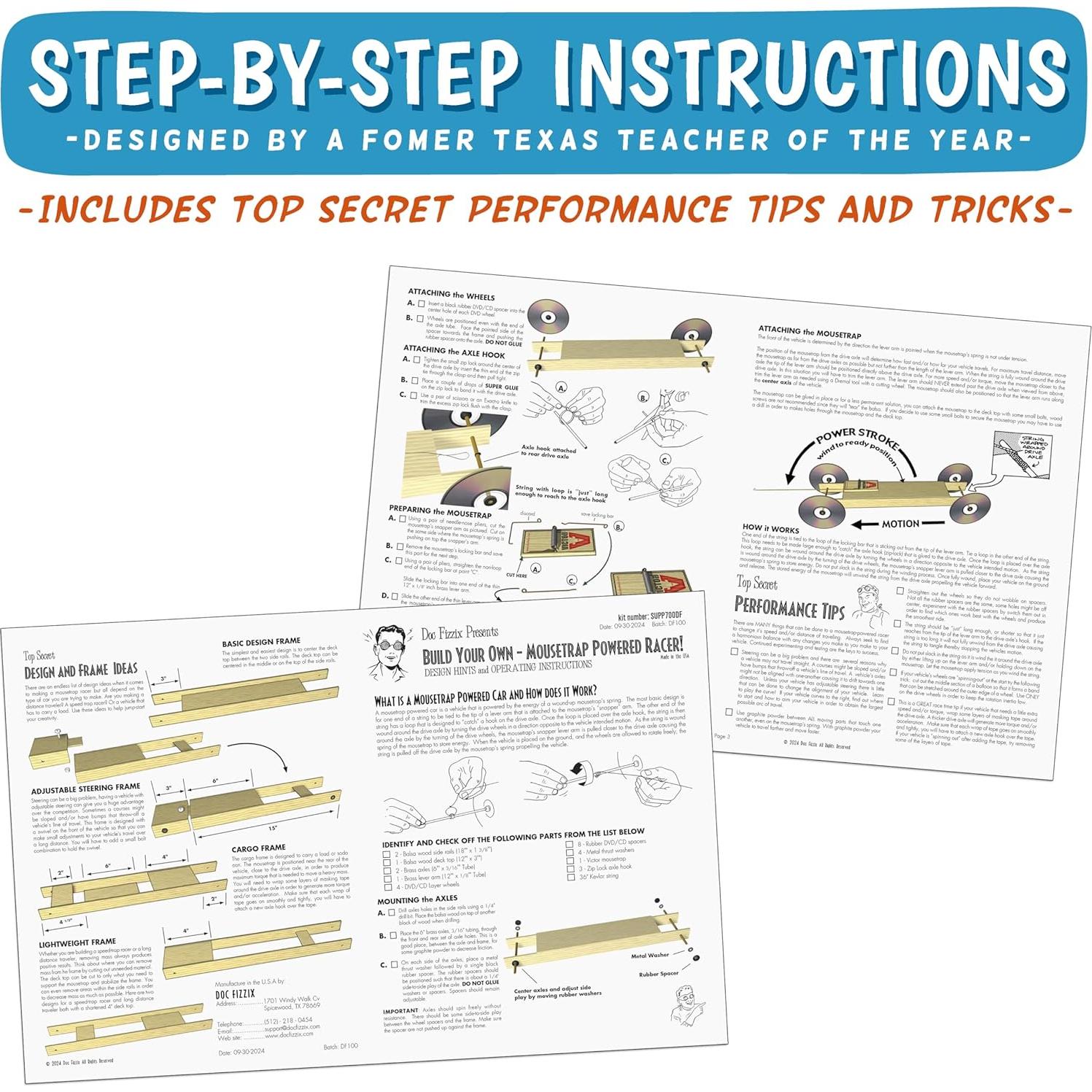 Kit de Coche de Trampa para Ratones Doc Fizzix - STEM 340g