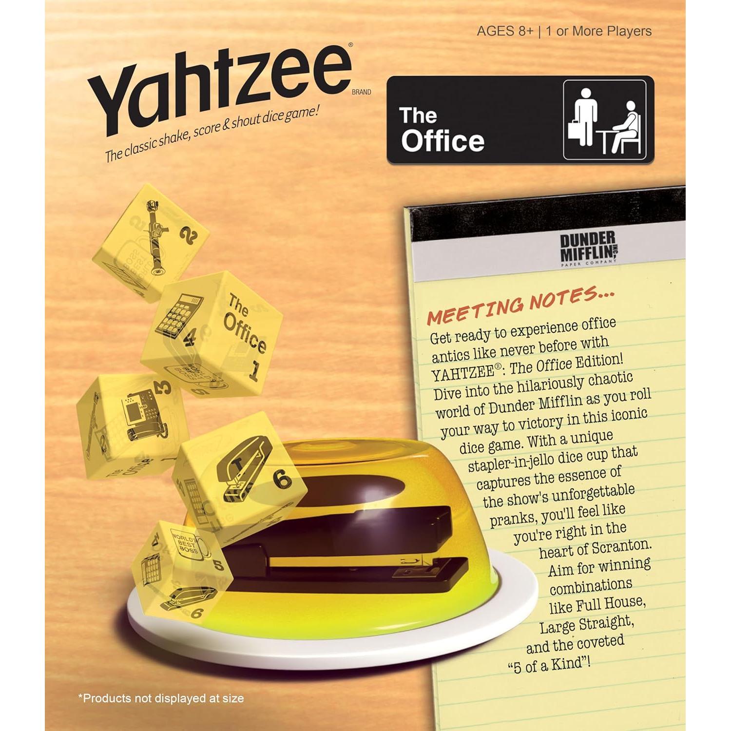 Juego de Dados YAHTZEE The Office - Taza con Grapadora Gelatina
