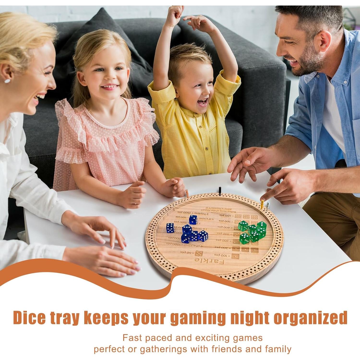 Juego de Dados Farkle SHICANGSHIYE 30 cm con Bandeja y Reglas