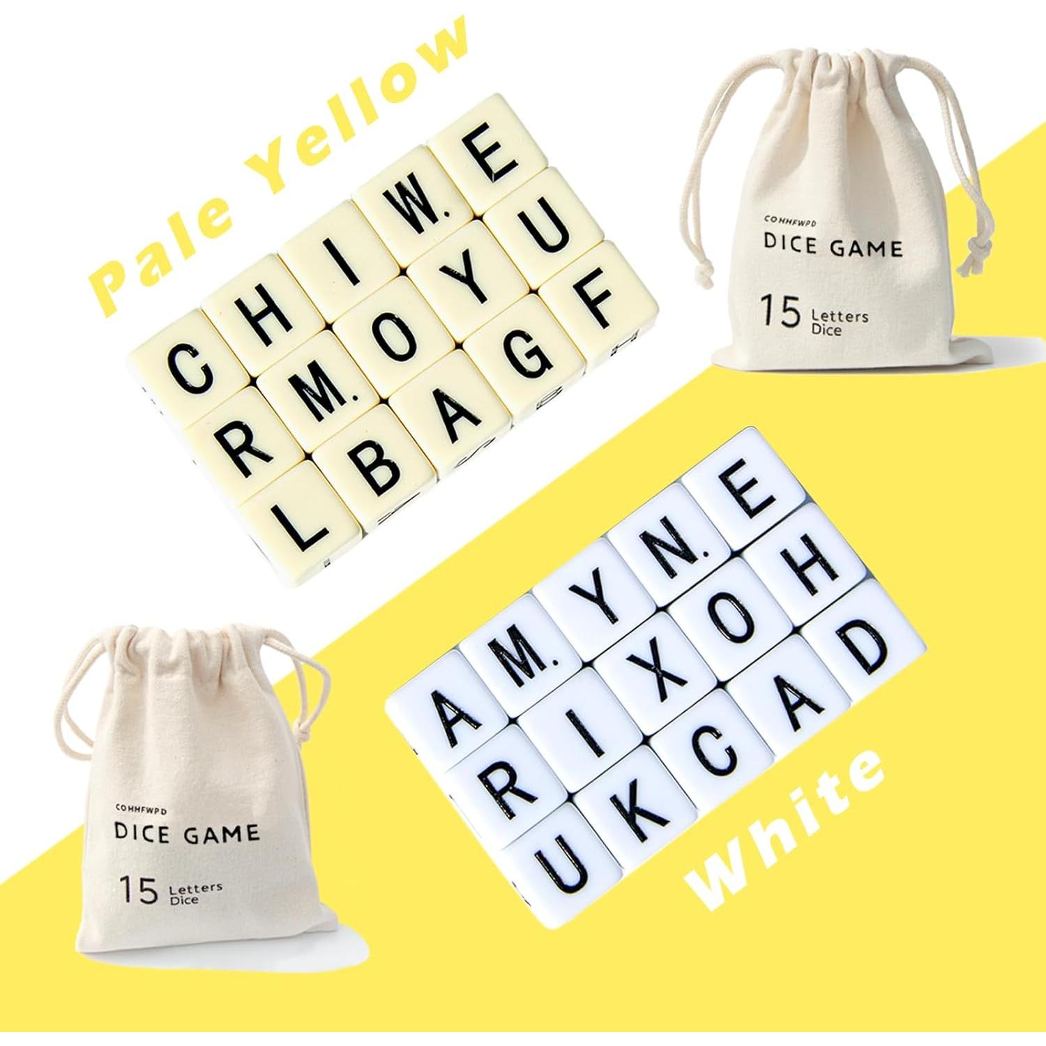 Juego de Dados de Palabras COHHFWPD - 15 Dados Amarillos