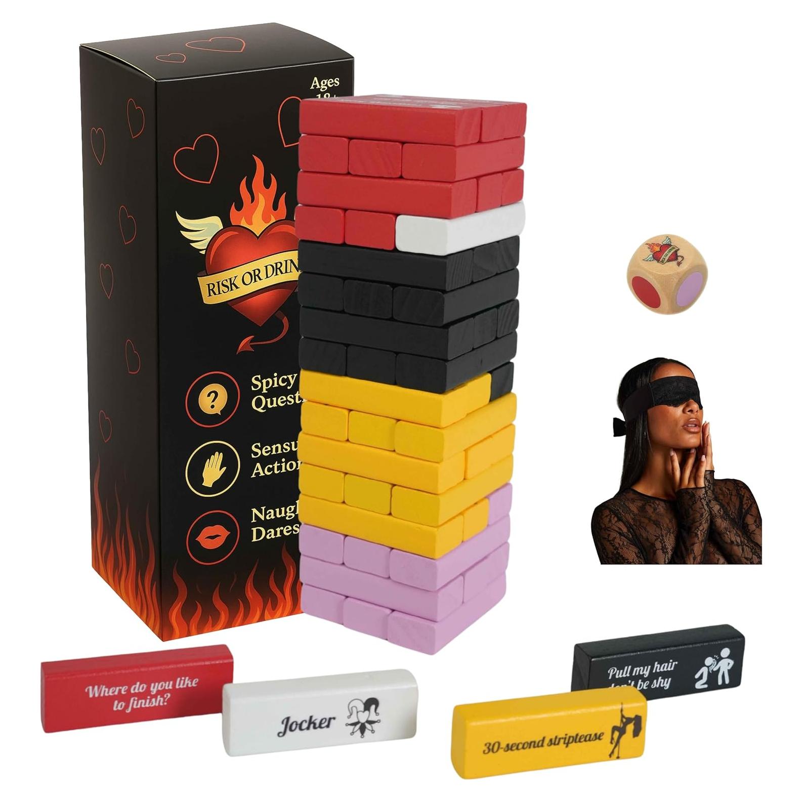 Juego de Bloques Traviesos Riesgo o Bebe - 54 Desafíos Sexys