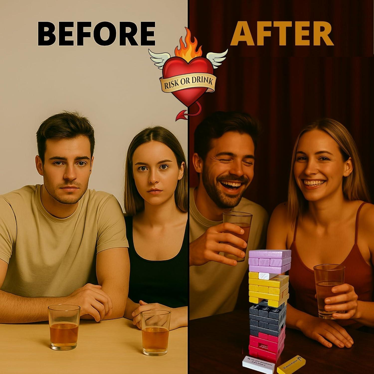 Juego de Bloques Traviesos Riesgo o Bebe - 54 Desafíos Sexys