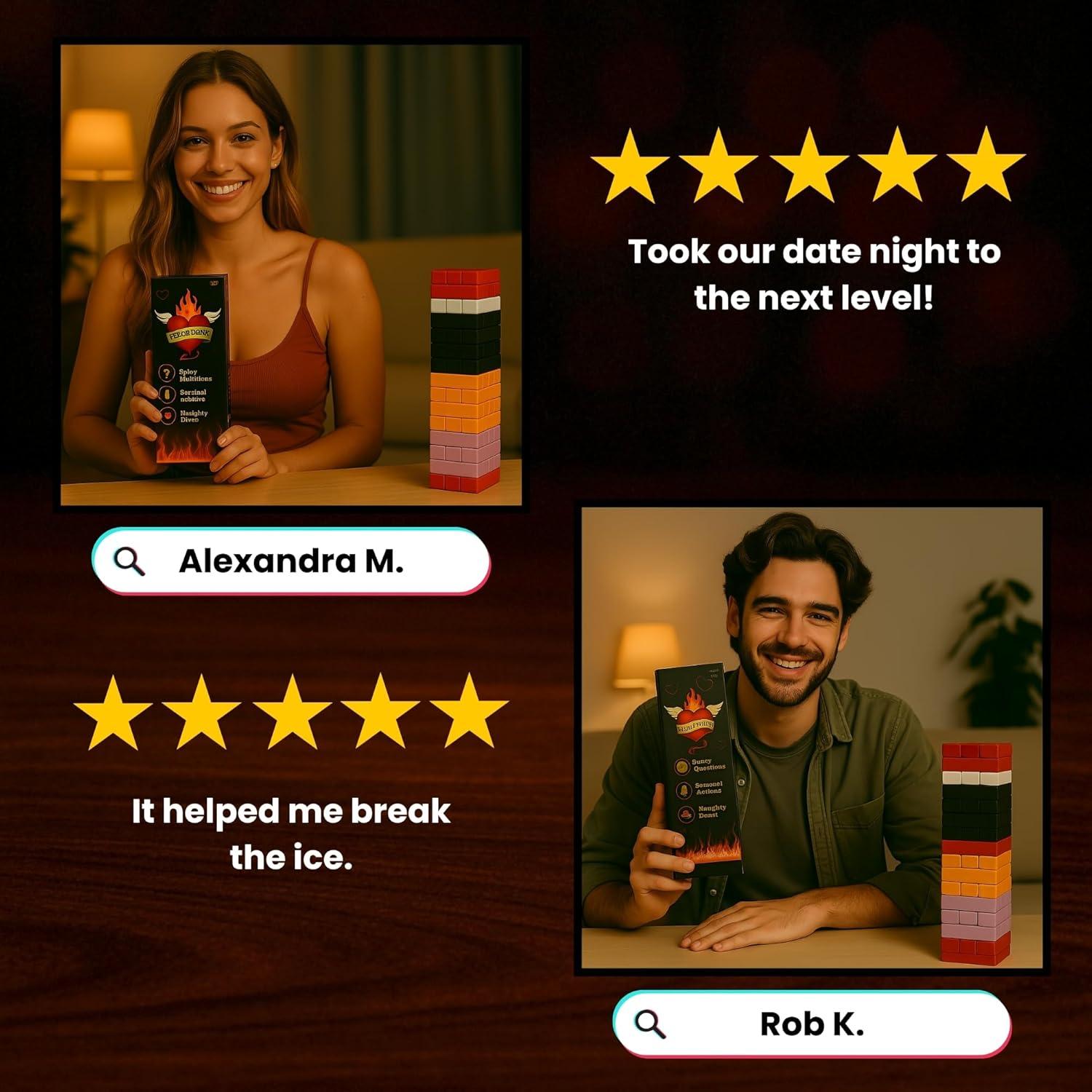 Juego de Bloques Traviesos Riesgo o Bebe - 54 Desafíos Sexys