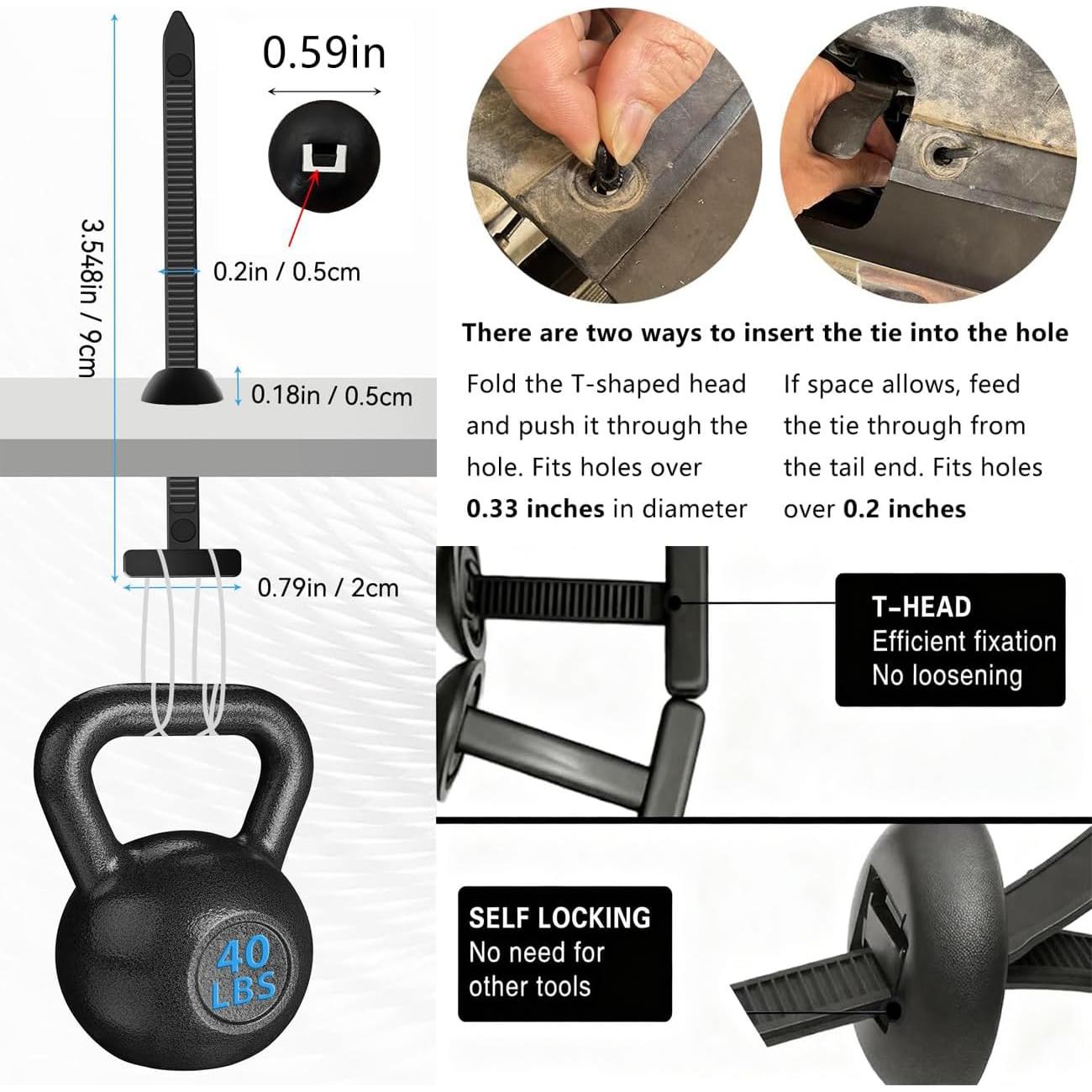 Hebillas de Brida Universal SPEDPAI 50pcs Nylon Alta Resistencia