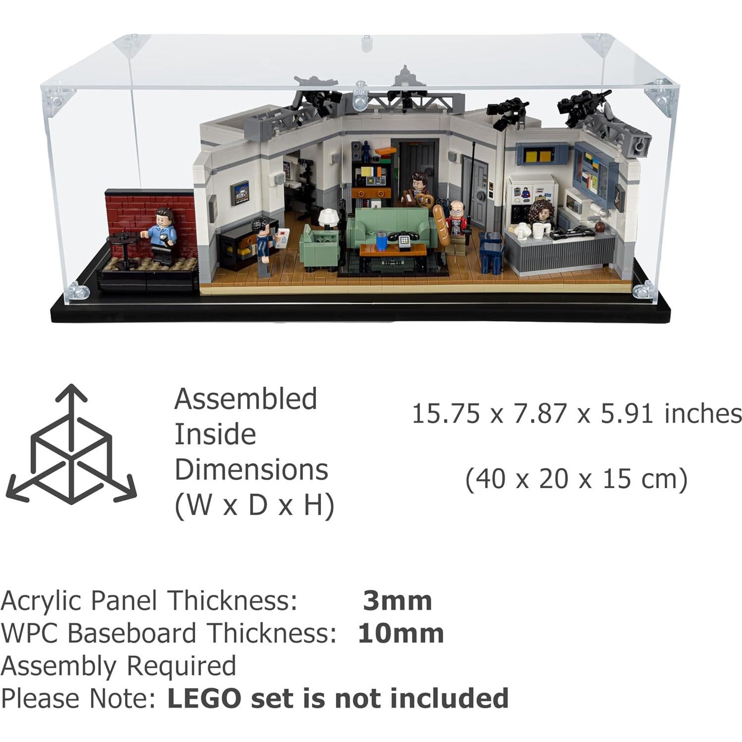 Caja de Exhibición Acrílica para Lego Seinfeld #21328 - Antipolvo