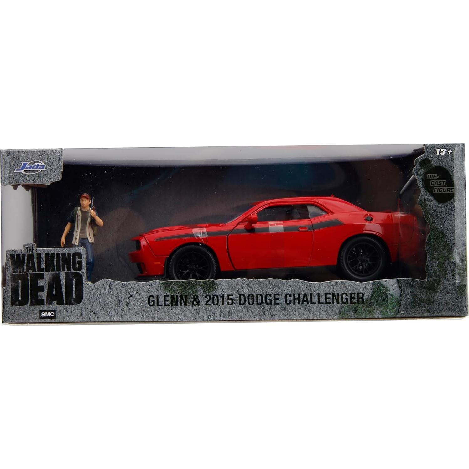 Auto de Fundición Jada 1:24 Dodge Challenger con Figura de Glenn