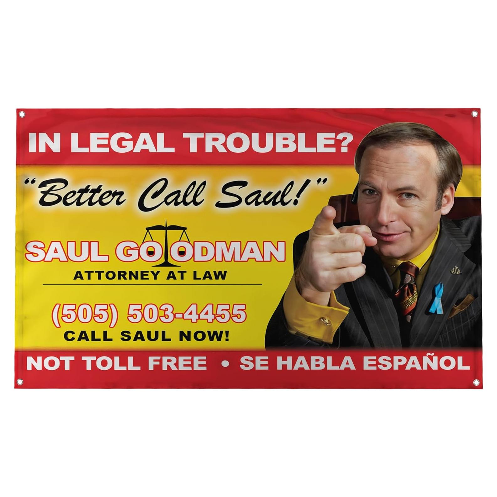 Bandera Motivacional Breaking Bad Saul Goodman 0.91x1.52m Banger