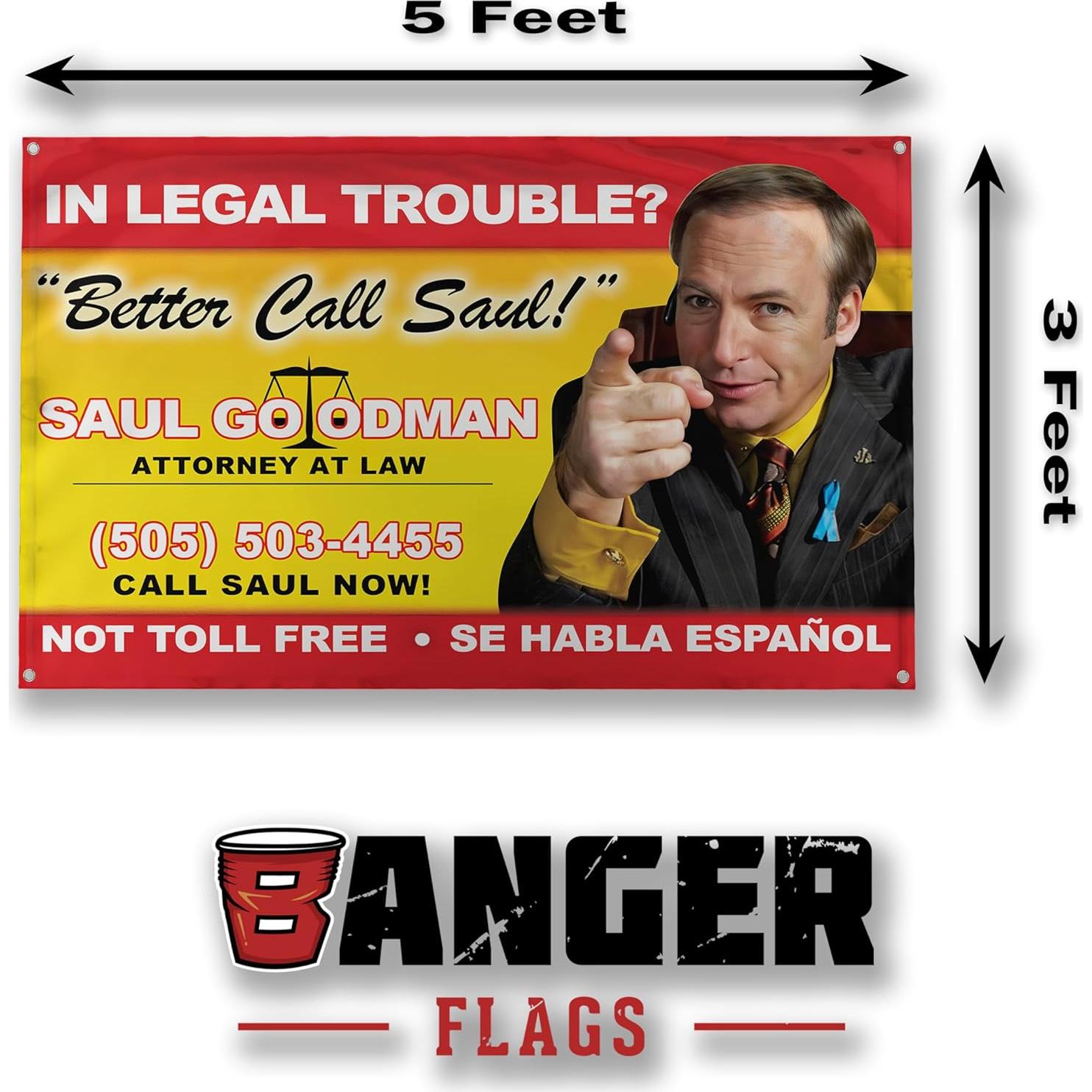Bandera Motivacional Breaking Bad Saul Goodman 0.91x1.52m Banger