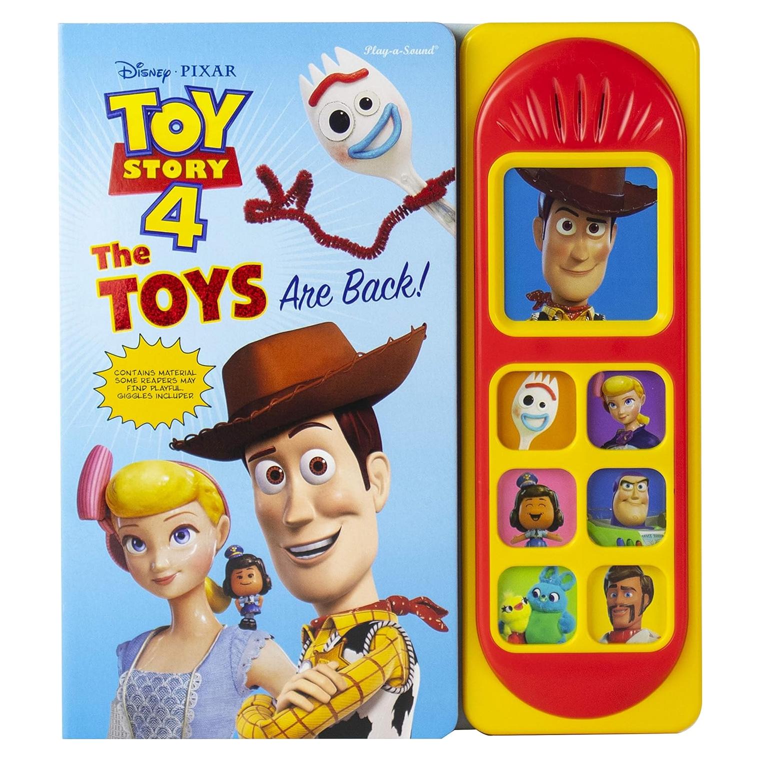 Disney Pixar Toy Story 4 Woody, Buzz Lightyear, Bo Peep, and More! - The Toys are Back! Sound Book - PI Kids