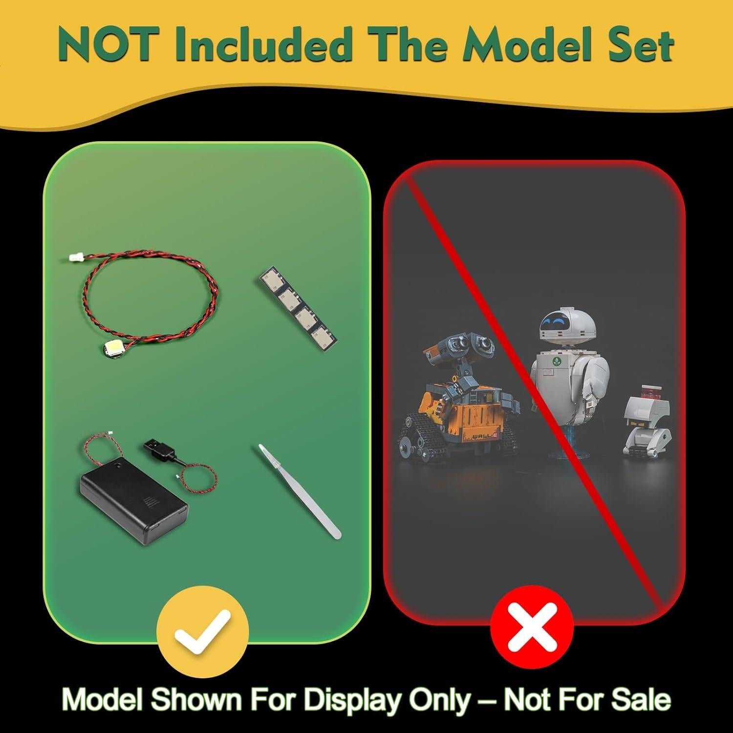 Kit de Luz LED Compatible con Lego 43279 Wall-E y EVE