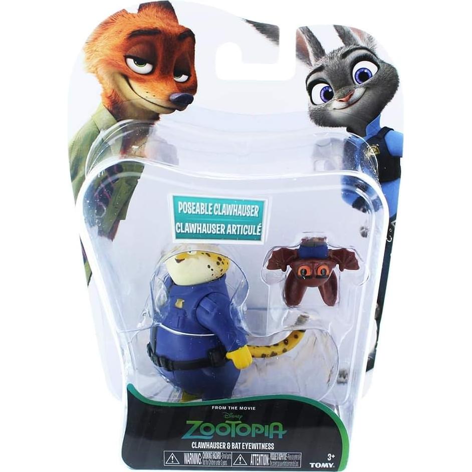 Paquete de Figuras Zootopia TOMY: Claw Hauser y Murciélago