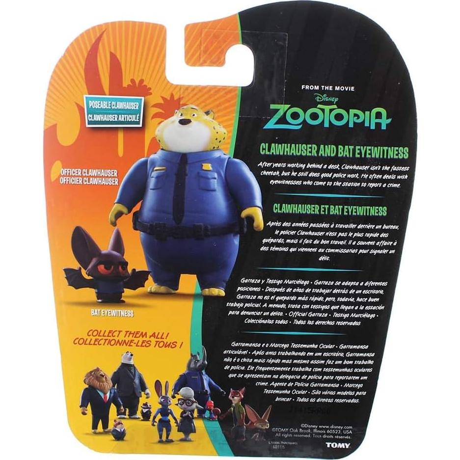 Paquete de Figuras Zootopia TOMY: Claw Hauser y Murciélago