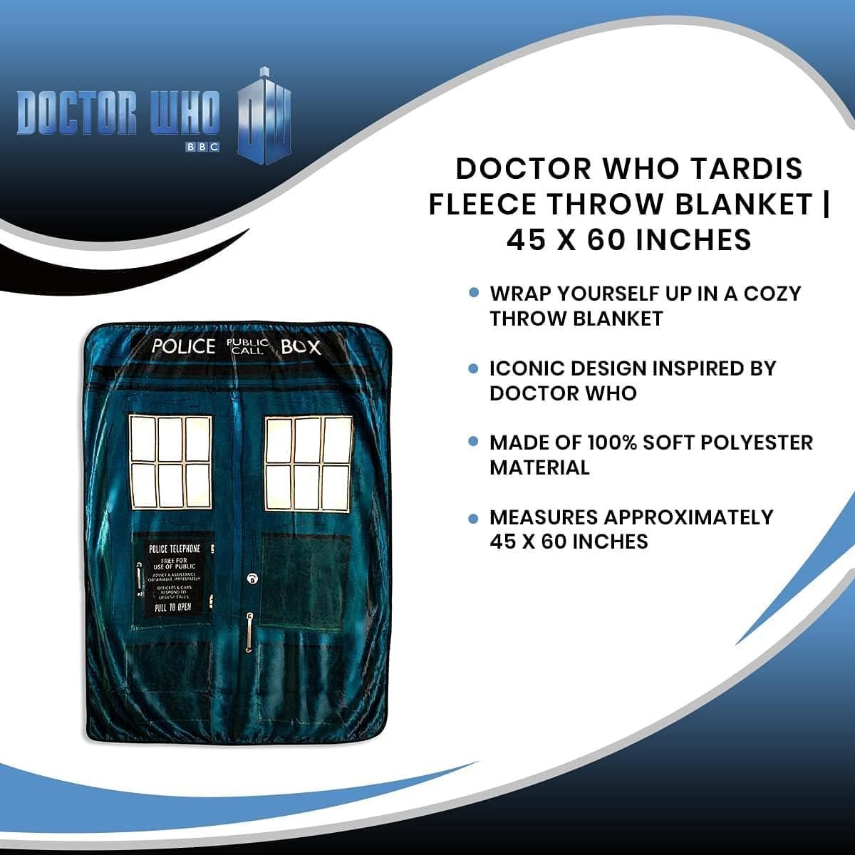 Manta de Forro Polar TARDIS Doctor Who 114x152 cm Azul