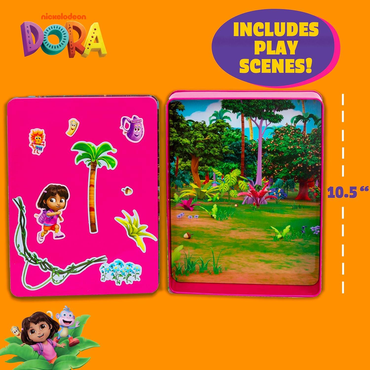 Juego Magnético de Dora 75 Piezas con Lata de Almacenamiento