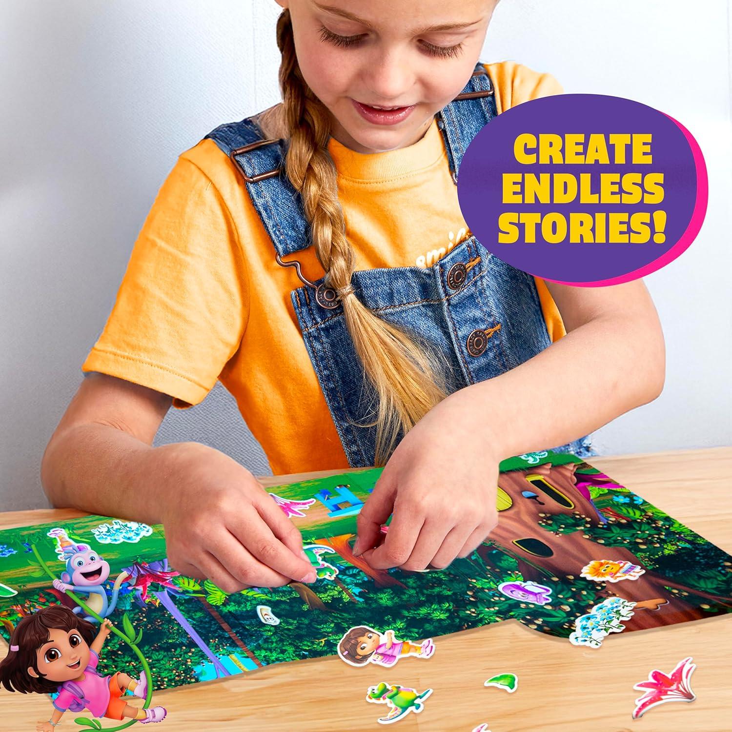 Juego de Stickers Reutilizables Dora 35 Stickers y 2 Escenas