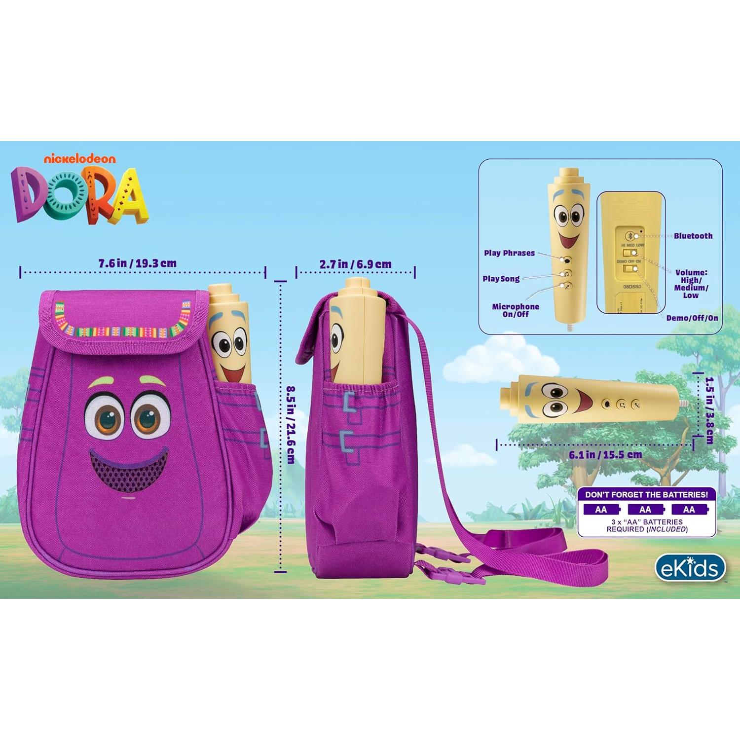Boombox Karaoke Bluetooth ekids Dora con Micrófono