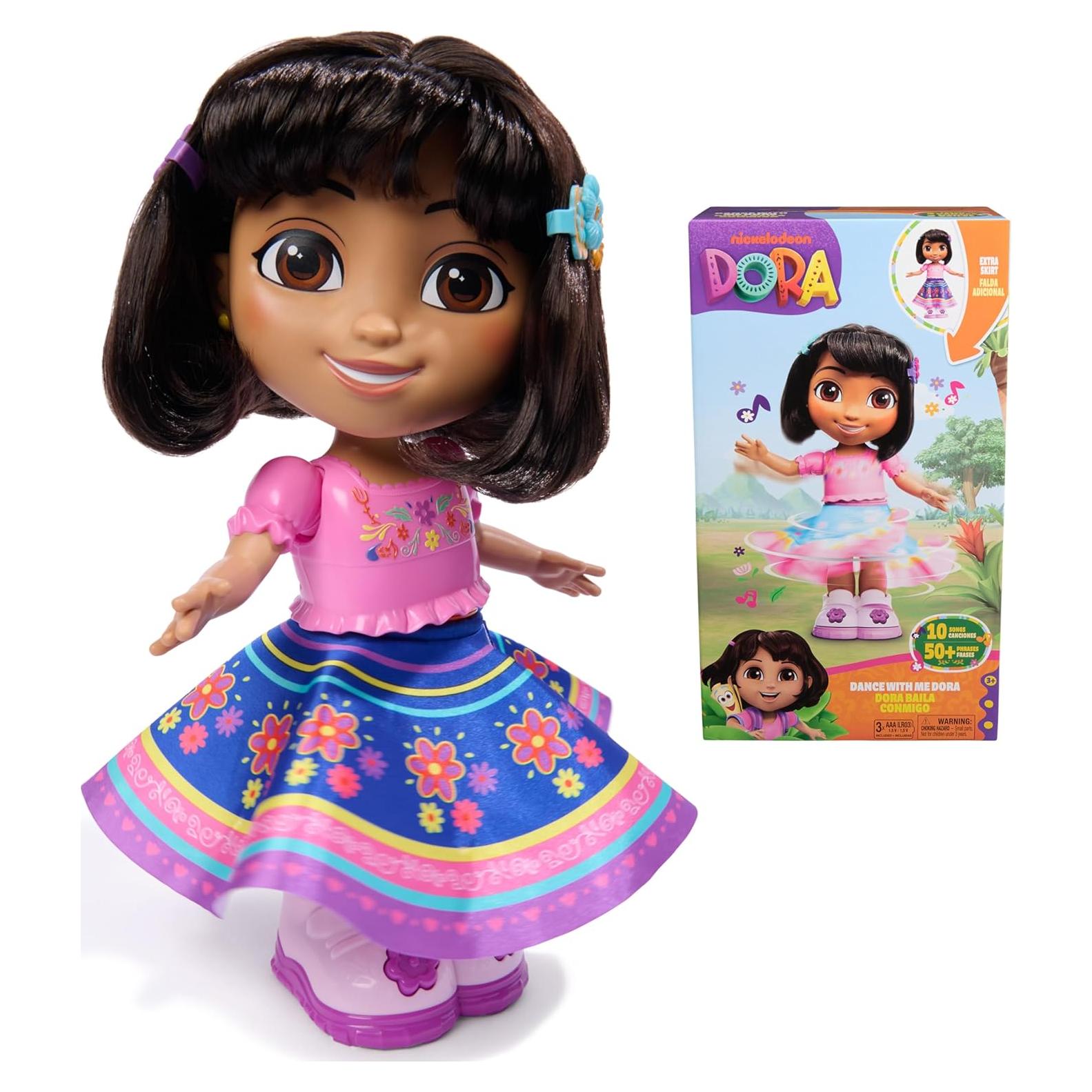 Muñeca Interactiva Baila con Me Dora - 2 Faldas, Frases Bilingües