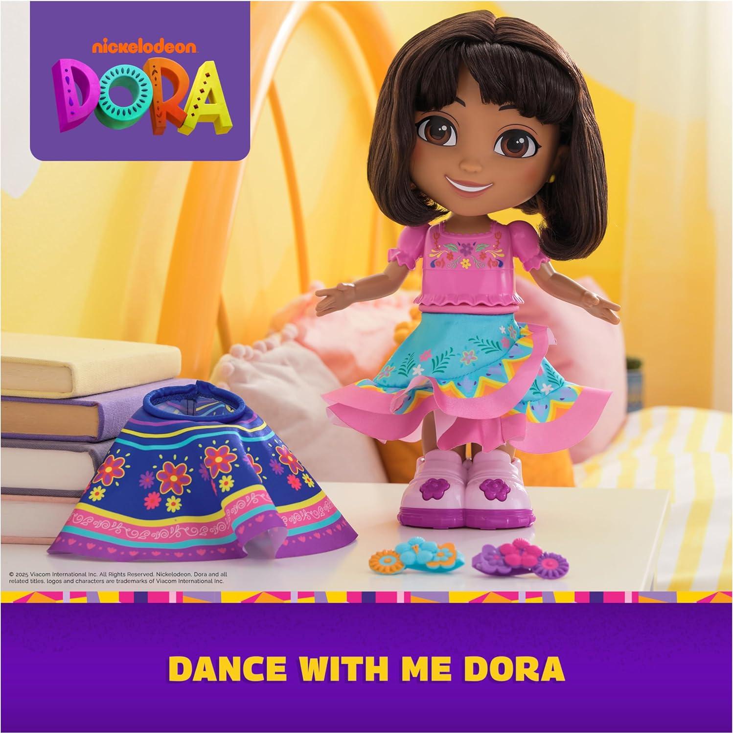 Muñeca Interactiva Baila con Me Dora - 2 Faldas, Frases Bilingües