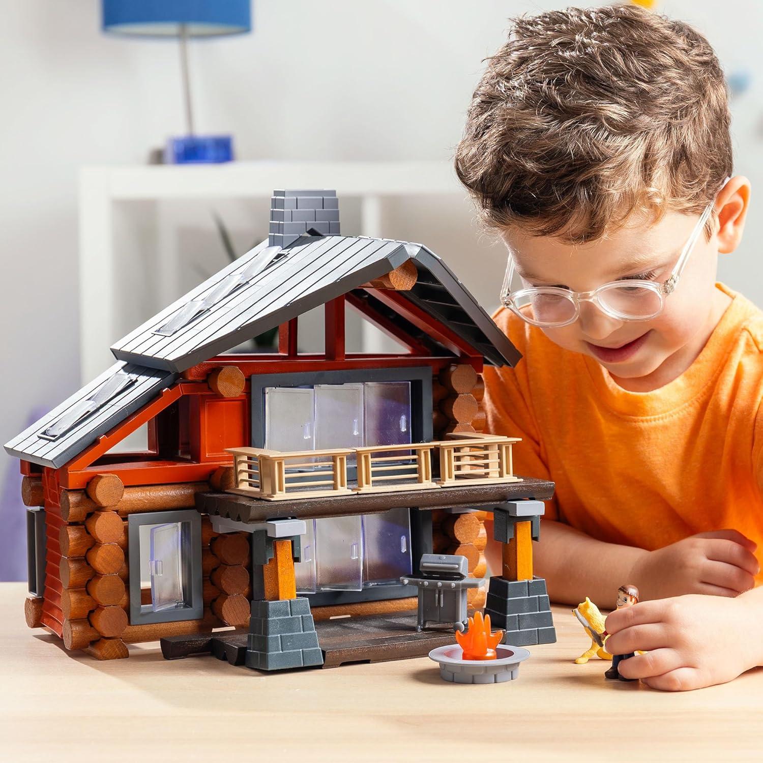 Retiro de Madera de Haya Lincoln Logs - 101 Piezas