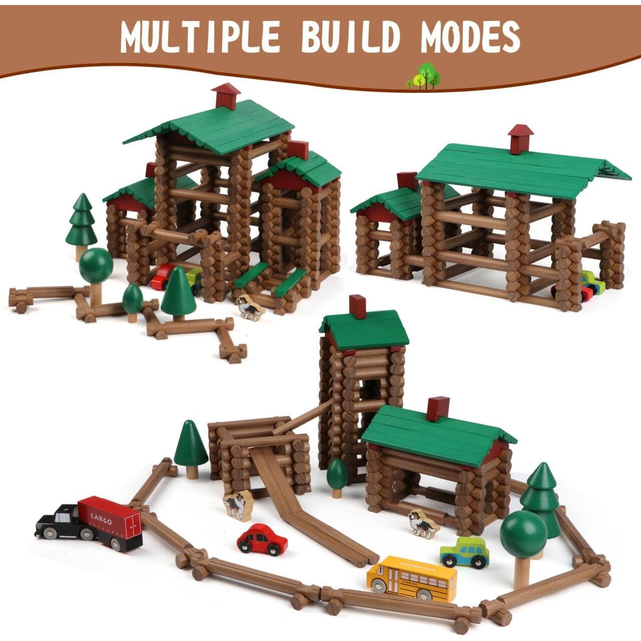 Set de Construcción de Troncos de Madera Wondertoys 456 Piezas