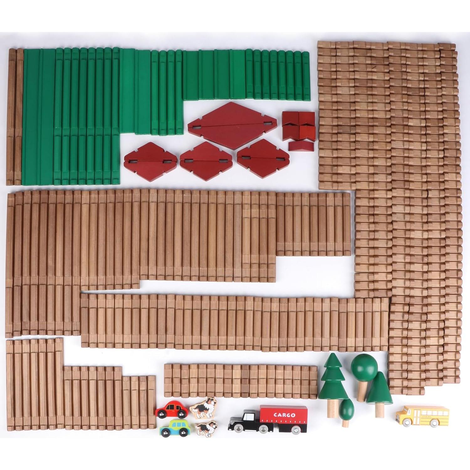 Set de Construcción de Troncos de Madera Wondertoys 456 Piezas