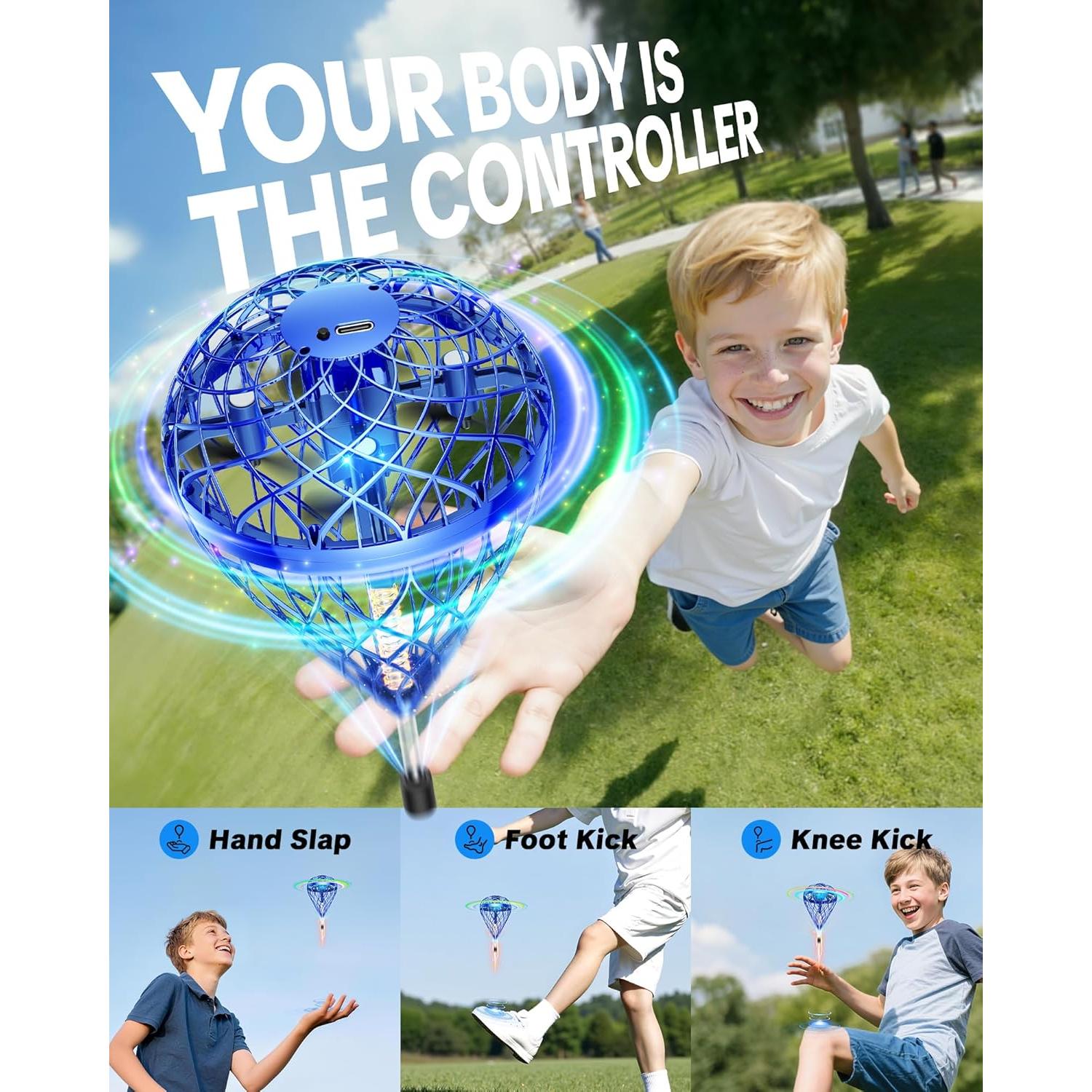 Esfera Voladora Flystars TSM027-B, Juguete Interactivo 3D Azul