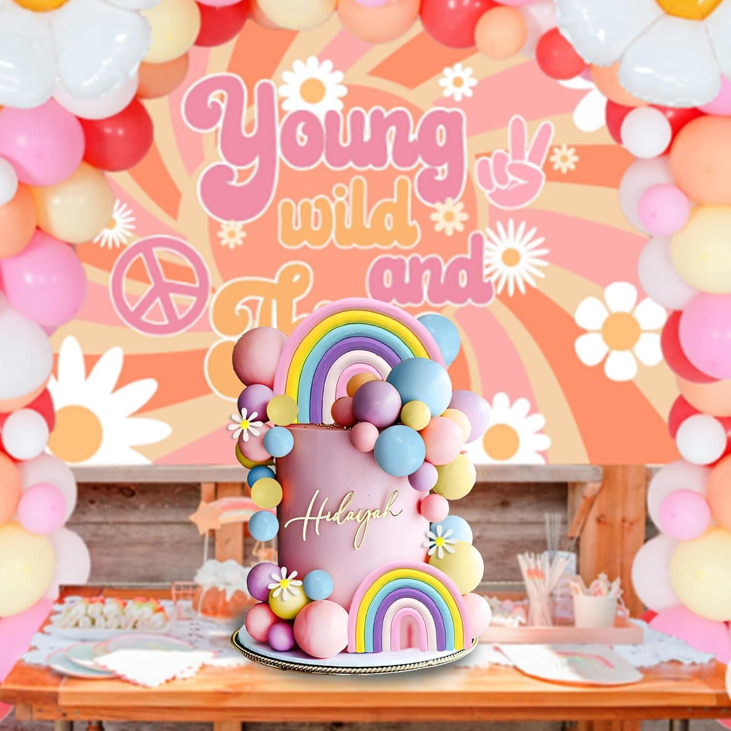 35 PCS Adornos para Pasteles Boho Groovy DRWATE con Flores