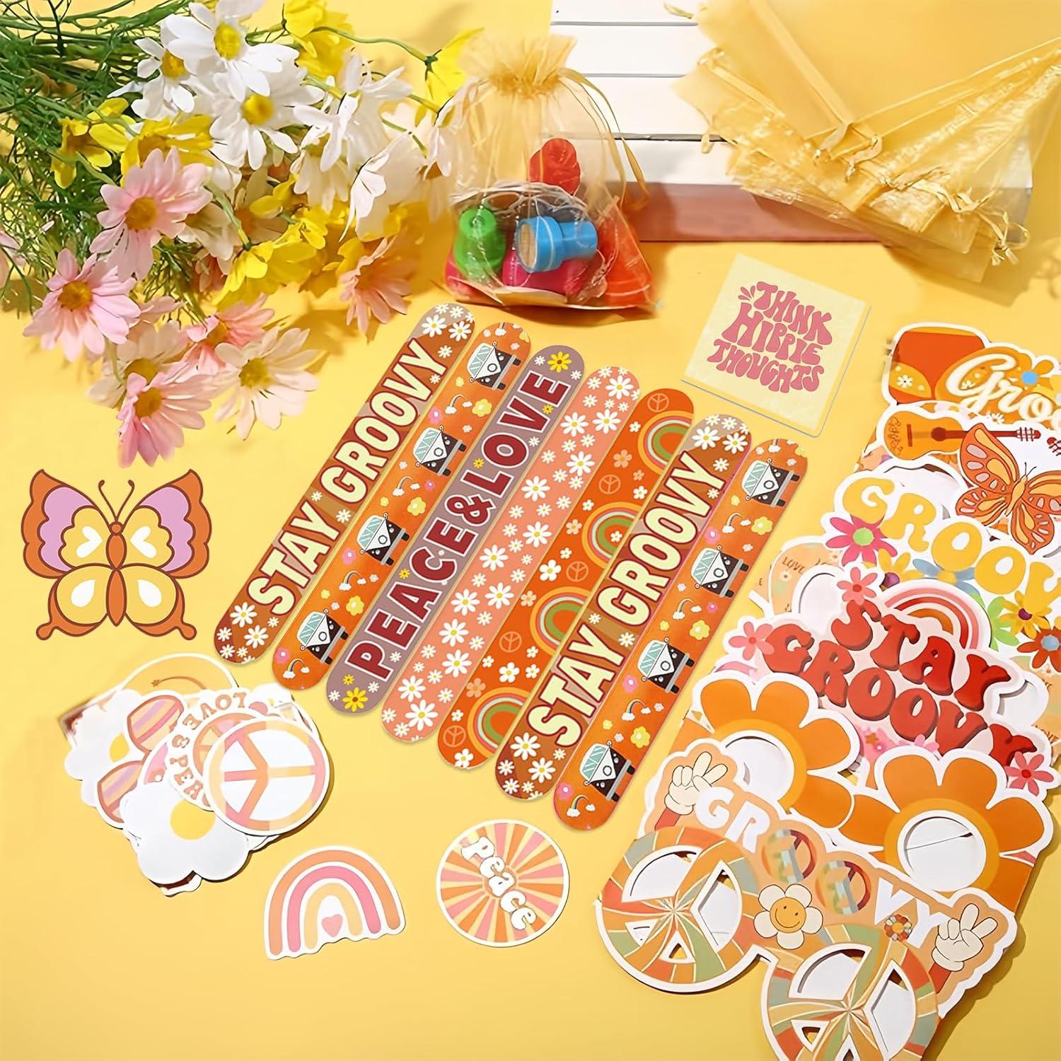 Kit Fiesta Boho 74 Piezas: Pulseras y Stickers Hippie