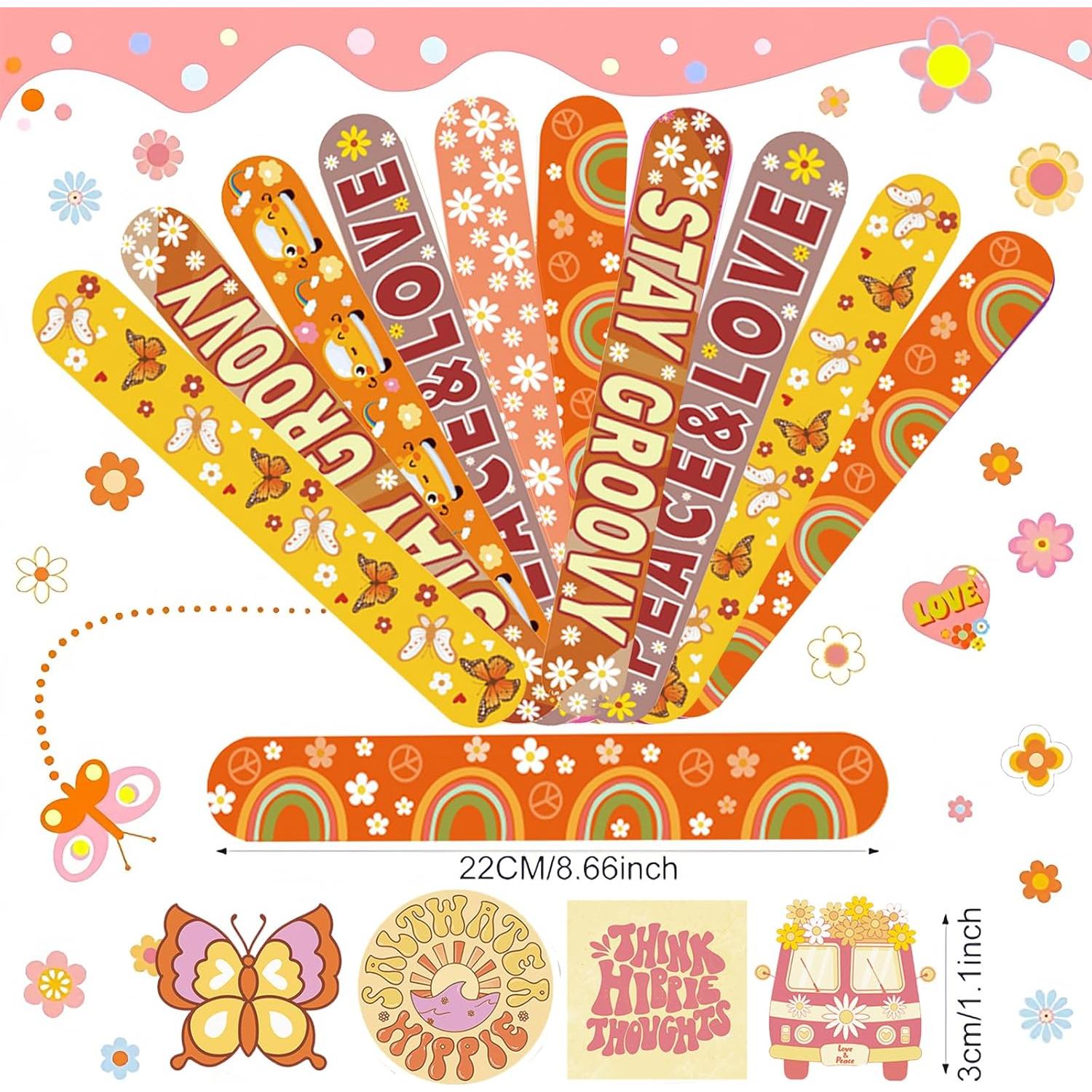 Kit Fiesta Boho 74 Piezas: Pulseras y Stickers Hippie