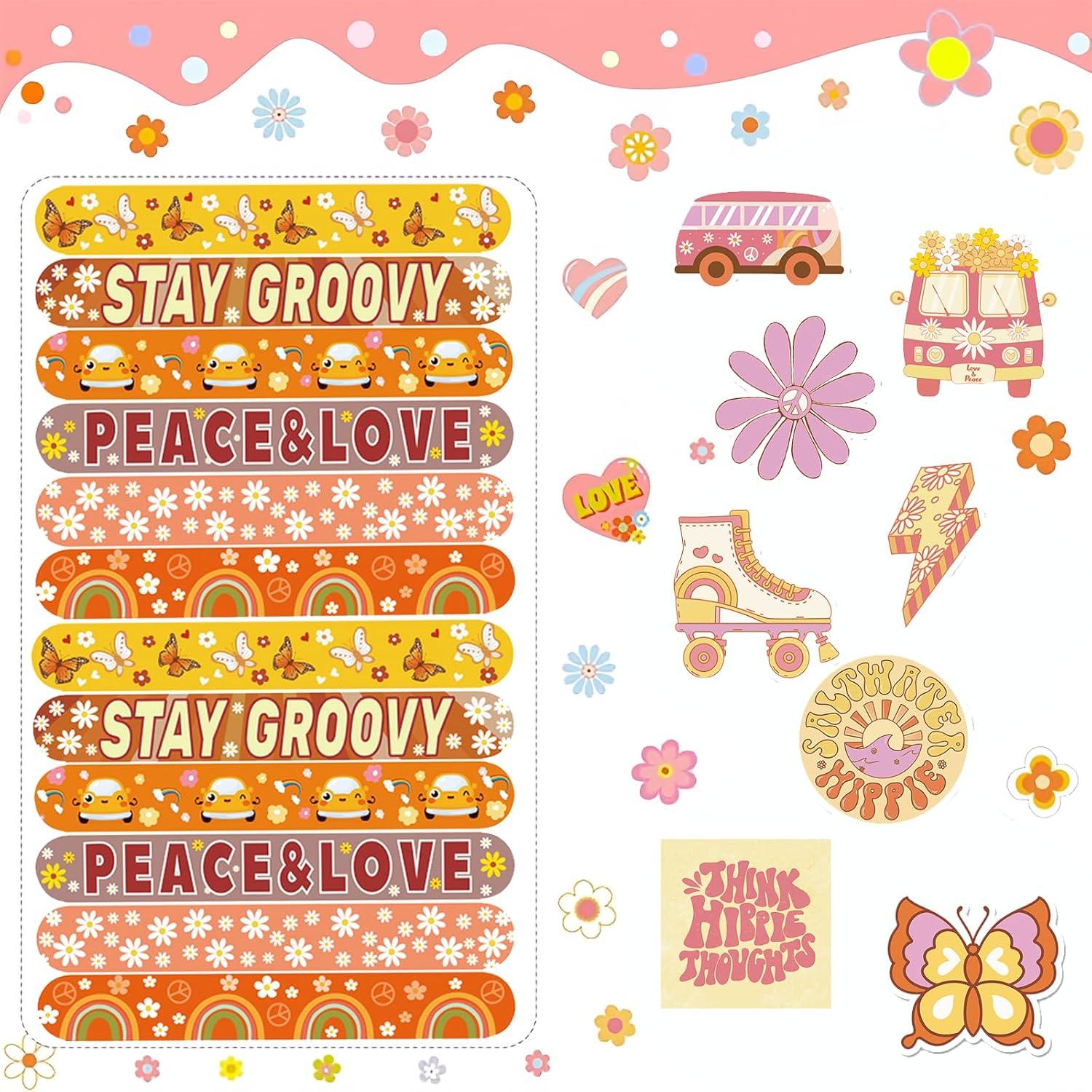 Kit Fiesta Boho 74 Piezas: Pulseras y Stickers Hippie
