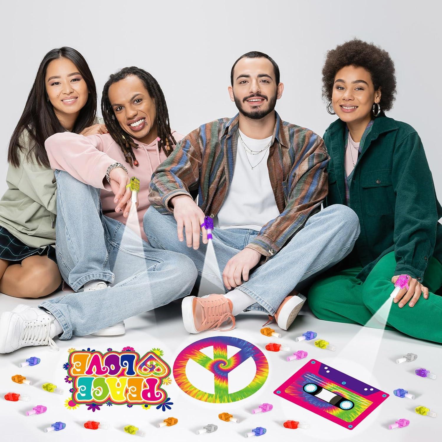 36 Luces de Dedo LED Retro 1960s Oitnlaughter - Fiesta Temática