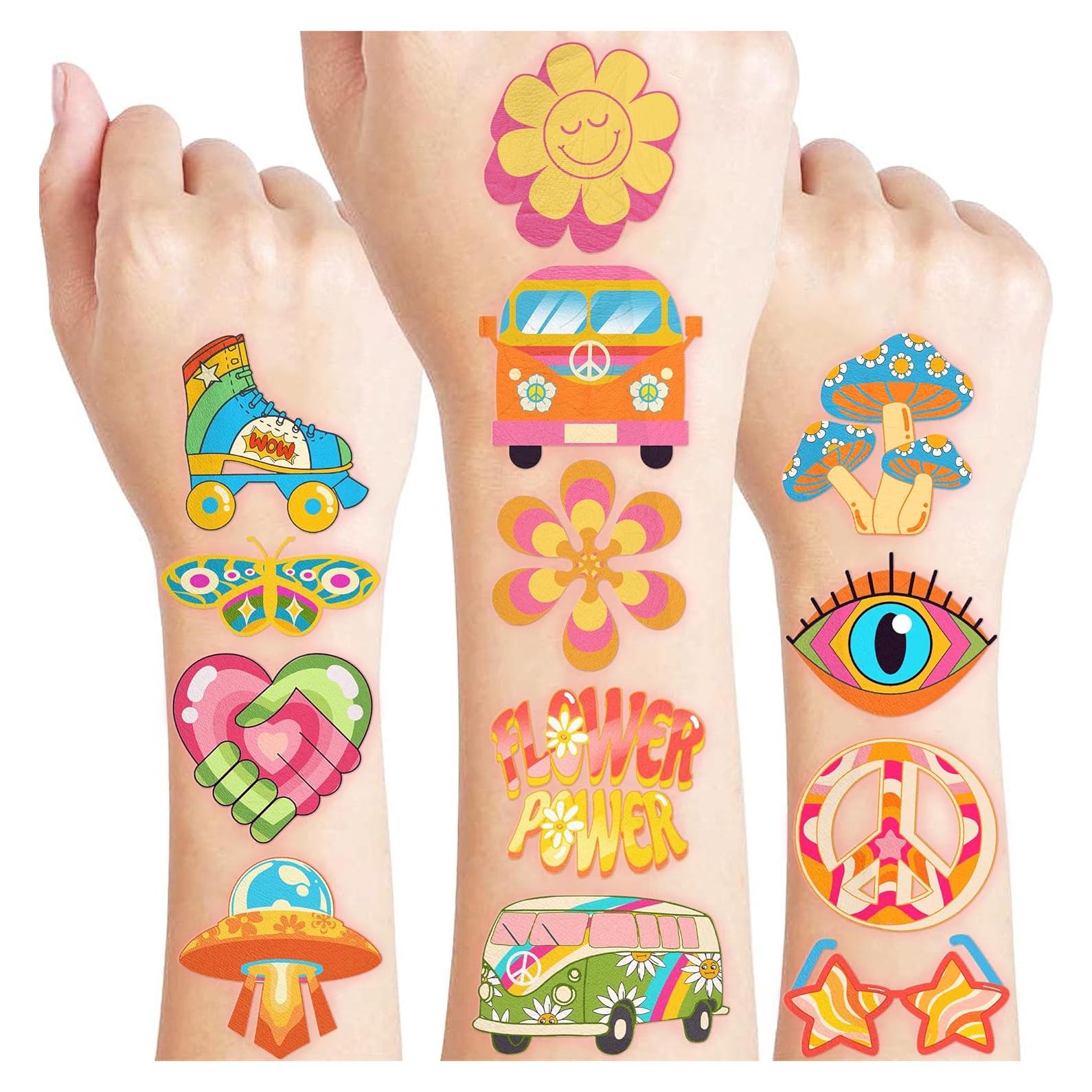 60 Tatuajes Temporales Retro 60s 70s 91TATTOOS para Niños