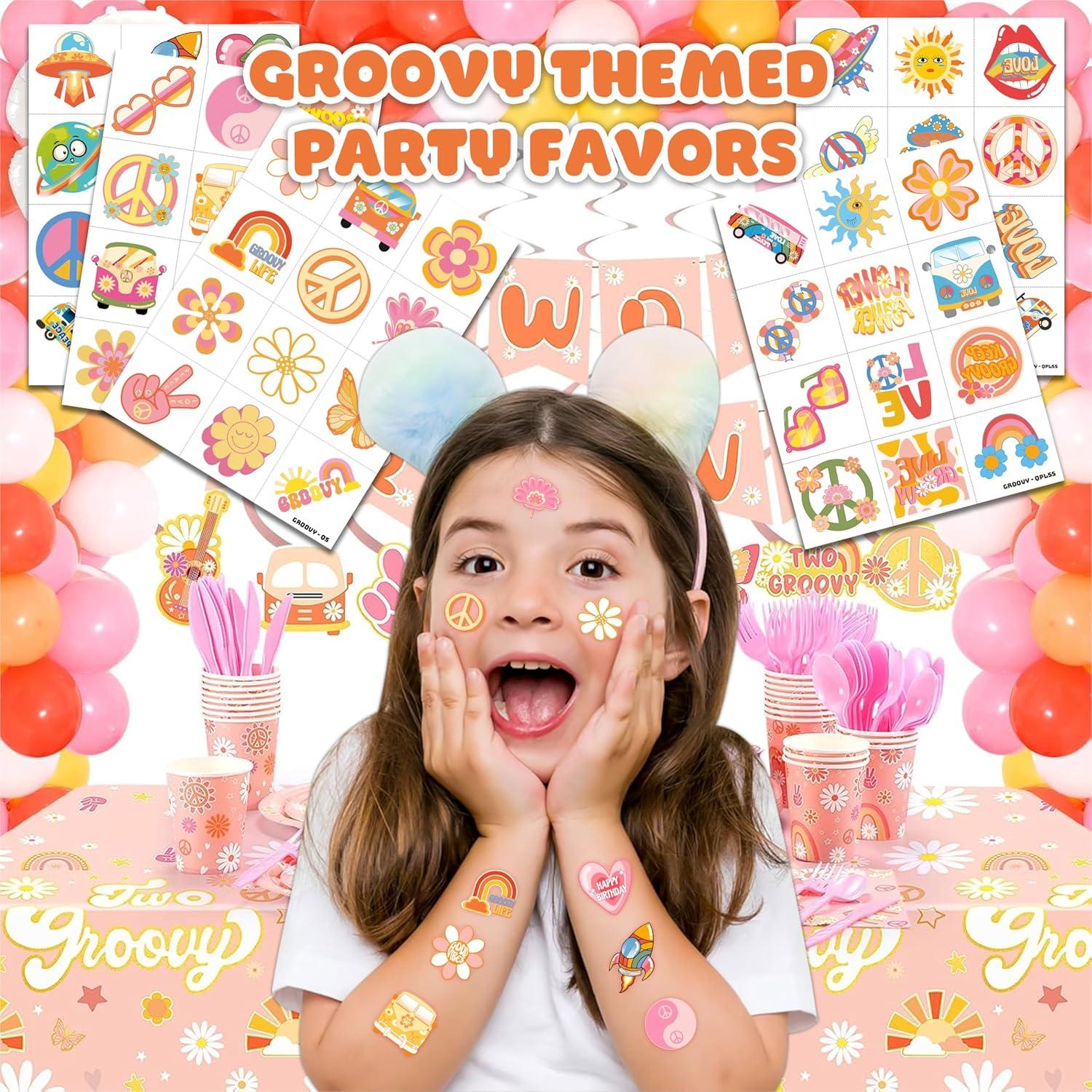 60 Tatuajes Temporales Retro 60s 70s 91TATTOOS para Niños